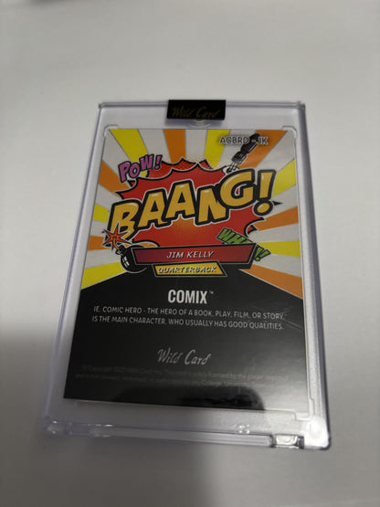 2025 Wild Card Comix Jim Kelly "Baang!" Silver Sparkle /20 SSP Bills Legend Rare