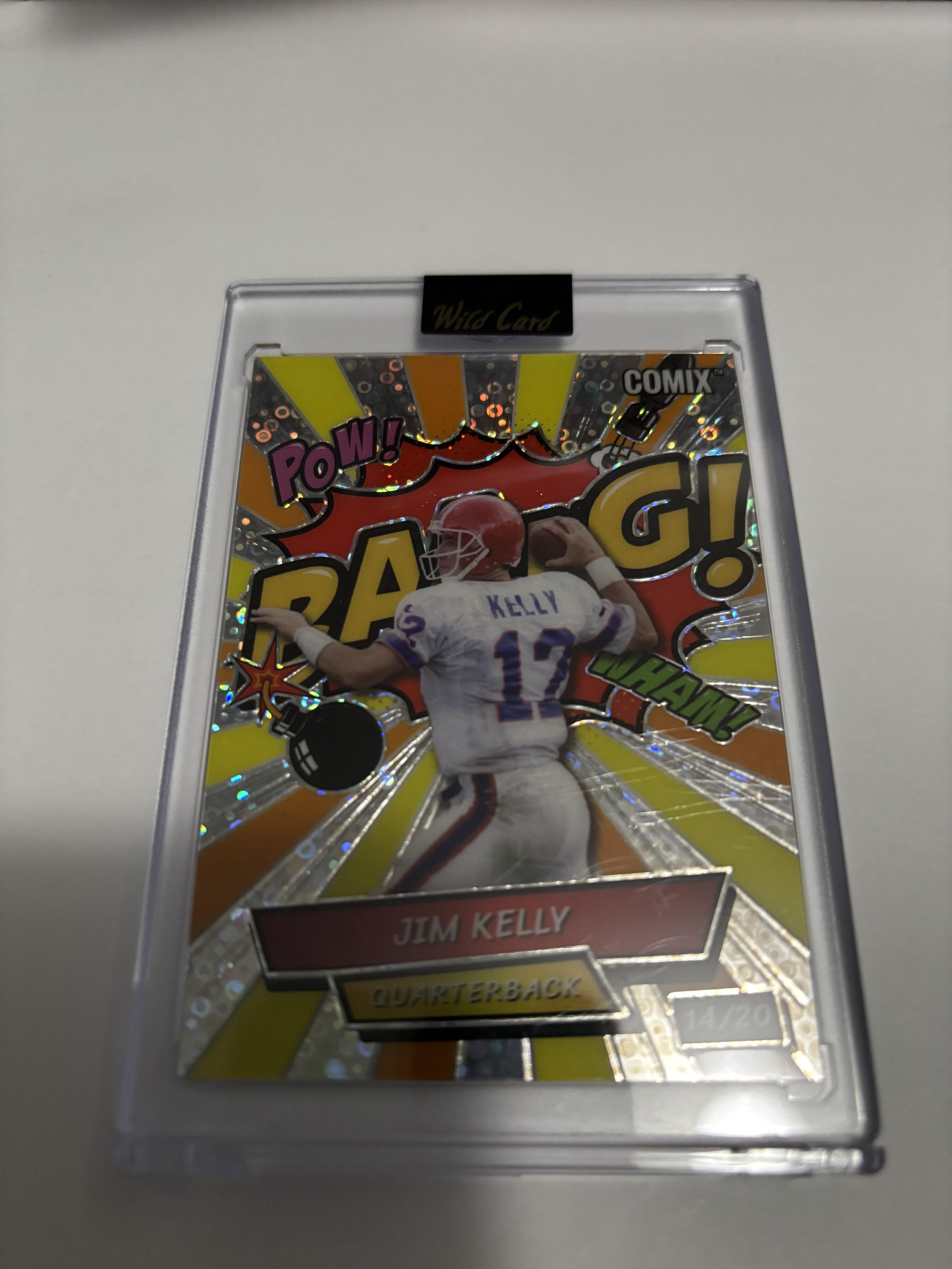 2025 Wild Card Comix Jim Kelly "Baang!" Silver Sparkle /20 SSP Bills Legend Rare
