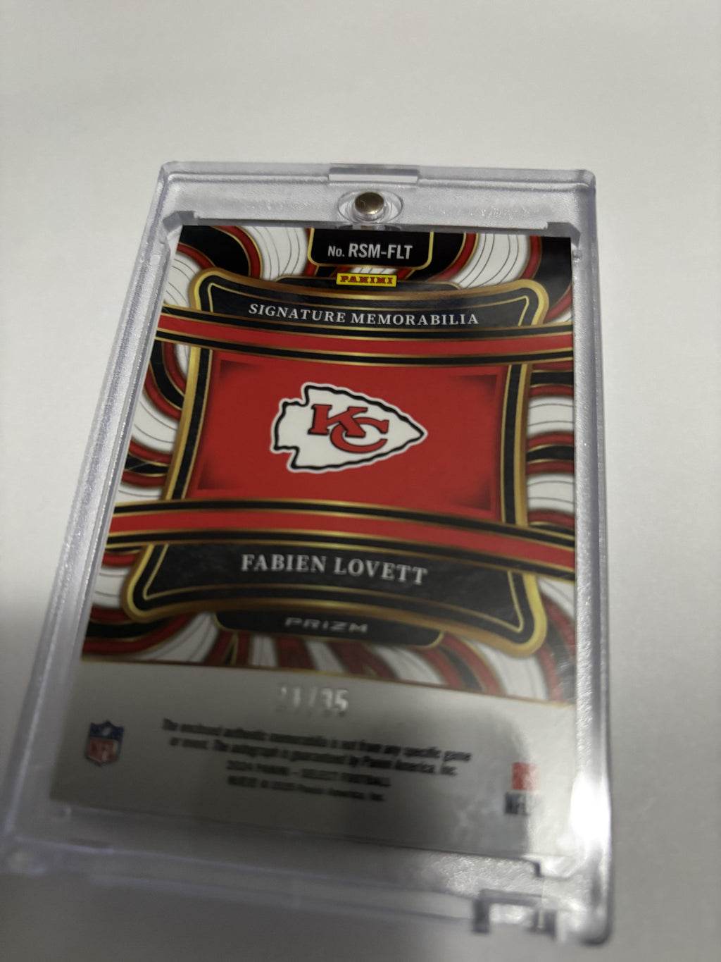 2024 Panini Select Fabien Lovett RPA Rookie Patch Auto /35 Tie-Dye Chiefs RC
