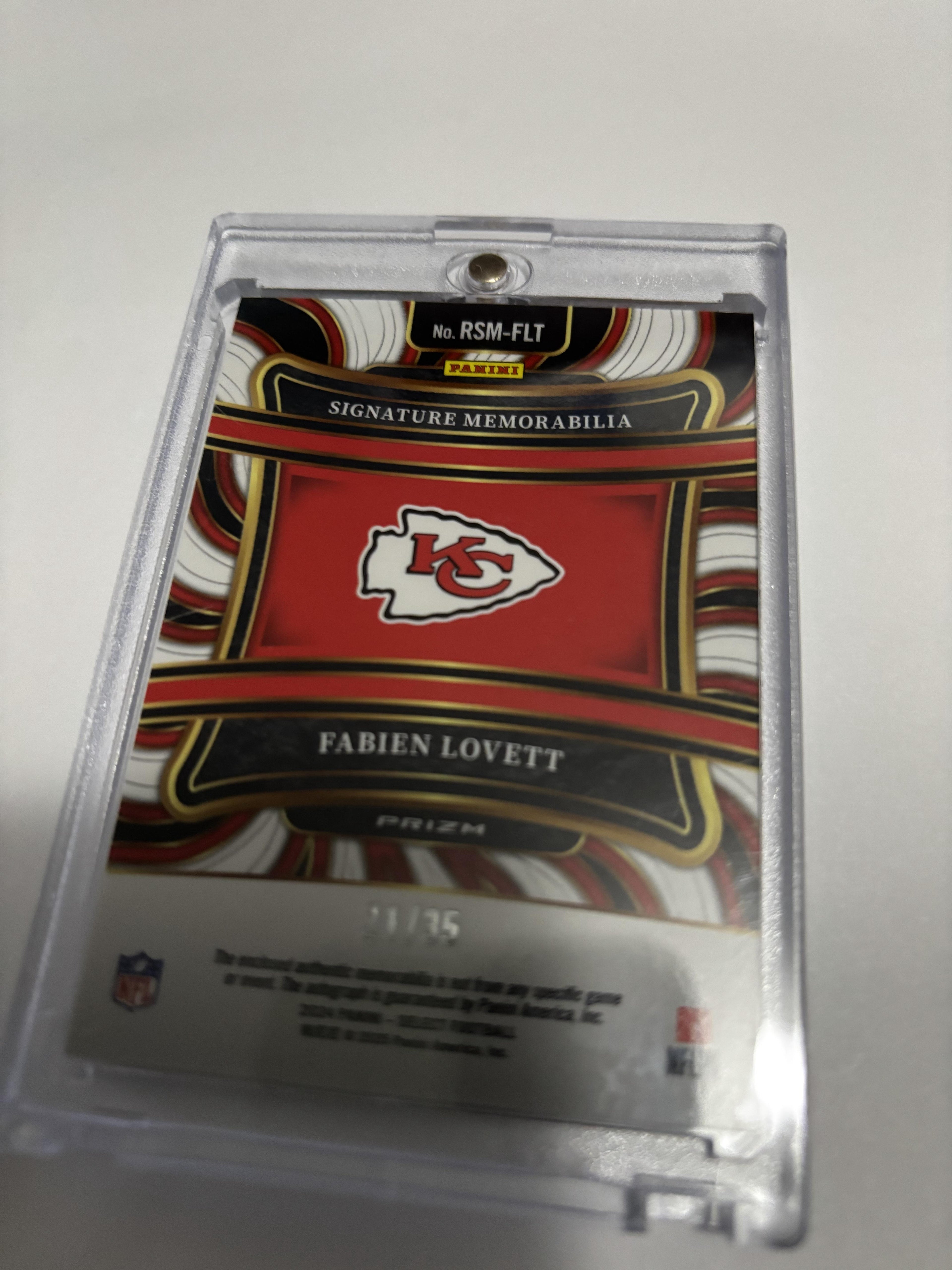 2024 Panini Select Fabien Lovett RPA Rookie Patch Auto /35 Tie-Dye Chiefs RC