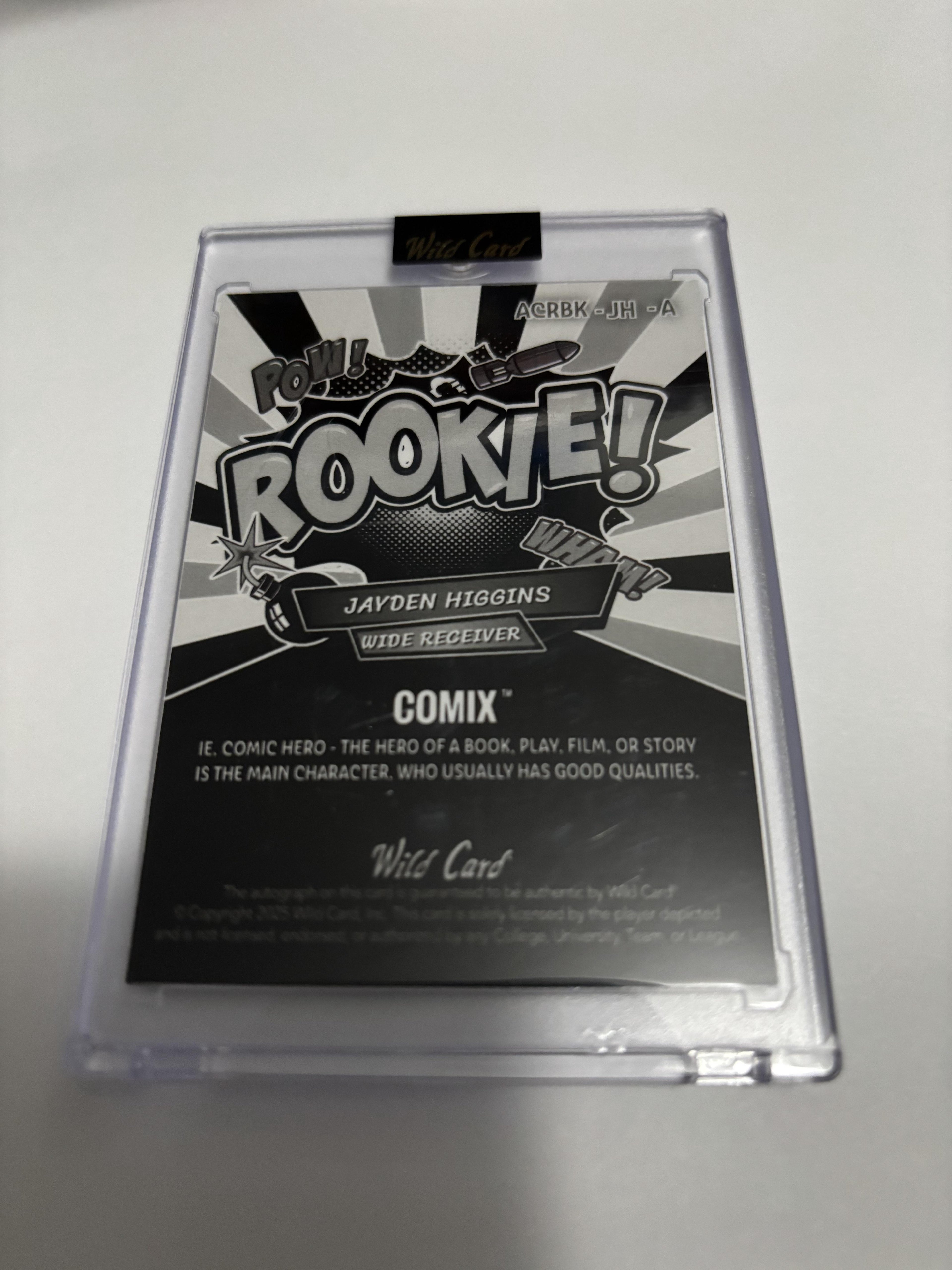 2025 Wild Card Comix JAYDEN HIGGINS Rookie Auto /2 Silver Star Holo RC WR