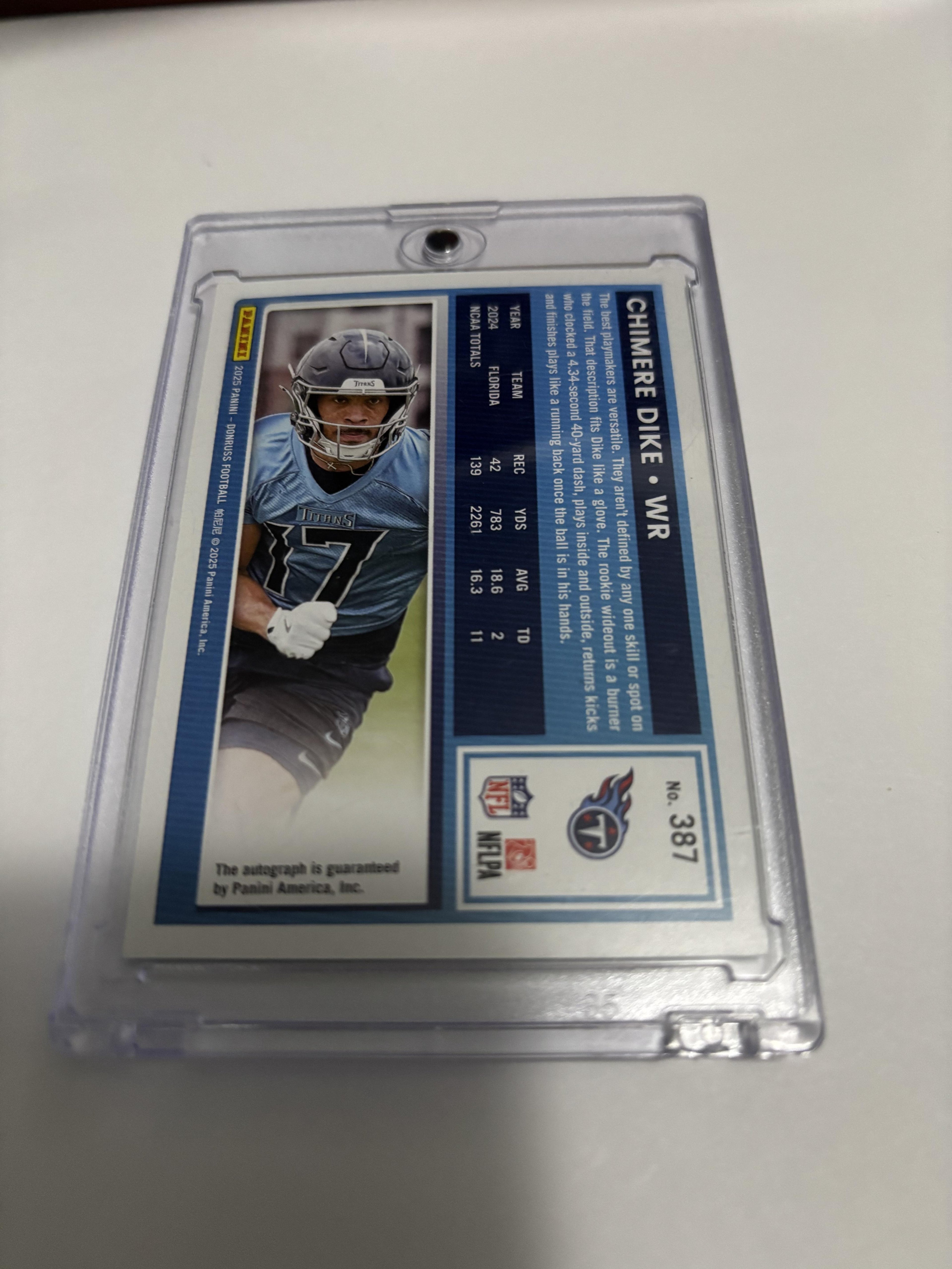 2025 Donruss Chimere Dike Rated Rookie Green Auto Signed RC Titans Rare SSP