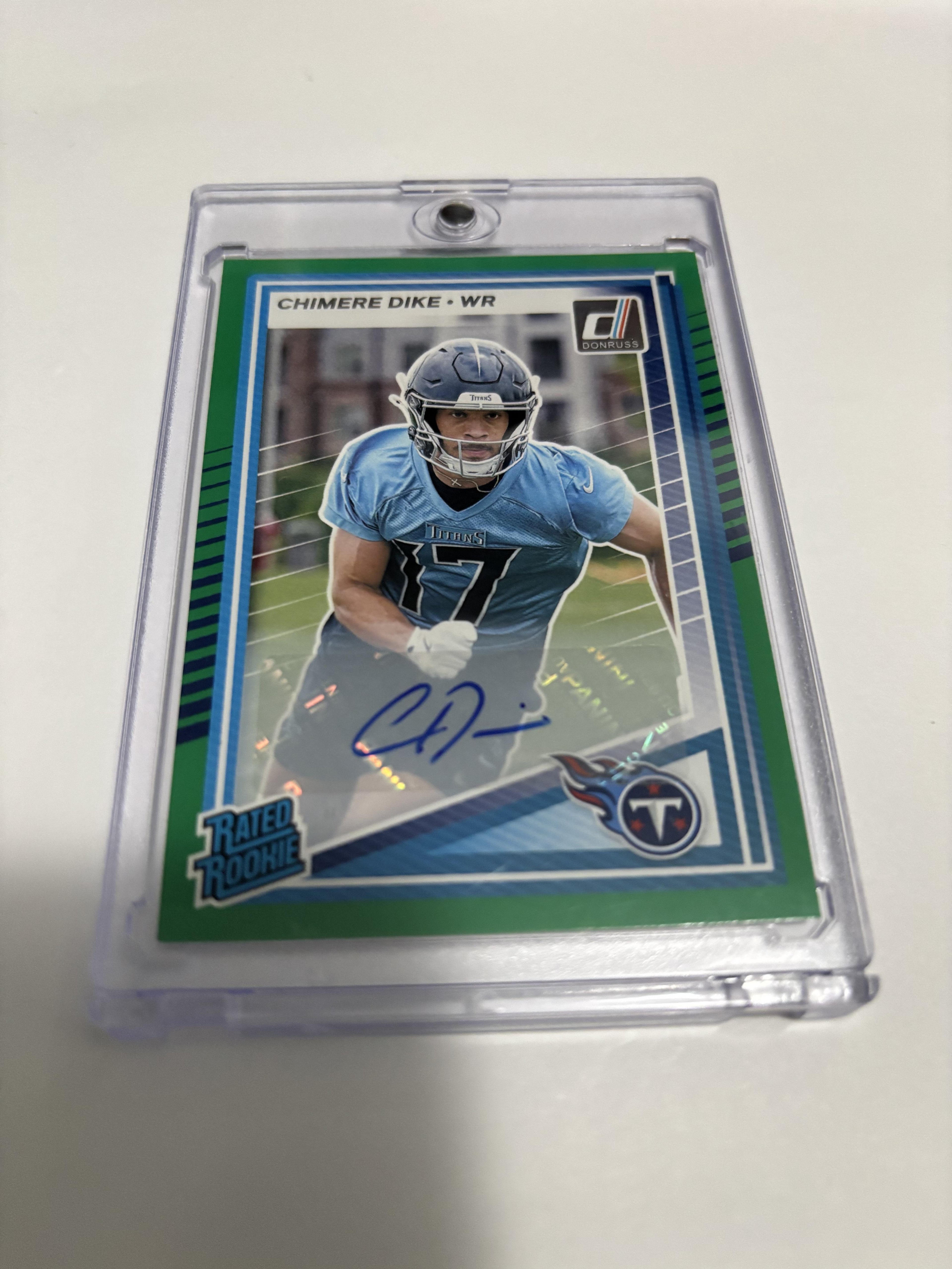 2025 Donruss Chimere Dike Rated Rookie Green Auto Signed RC Titans Rare SSP