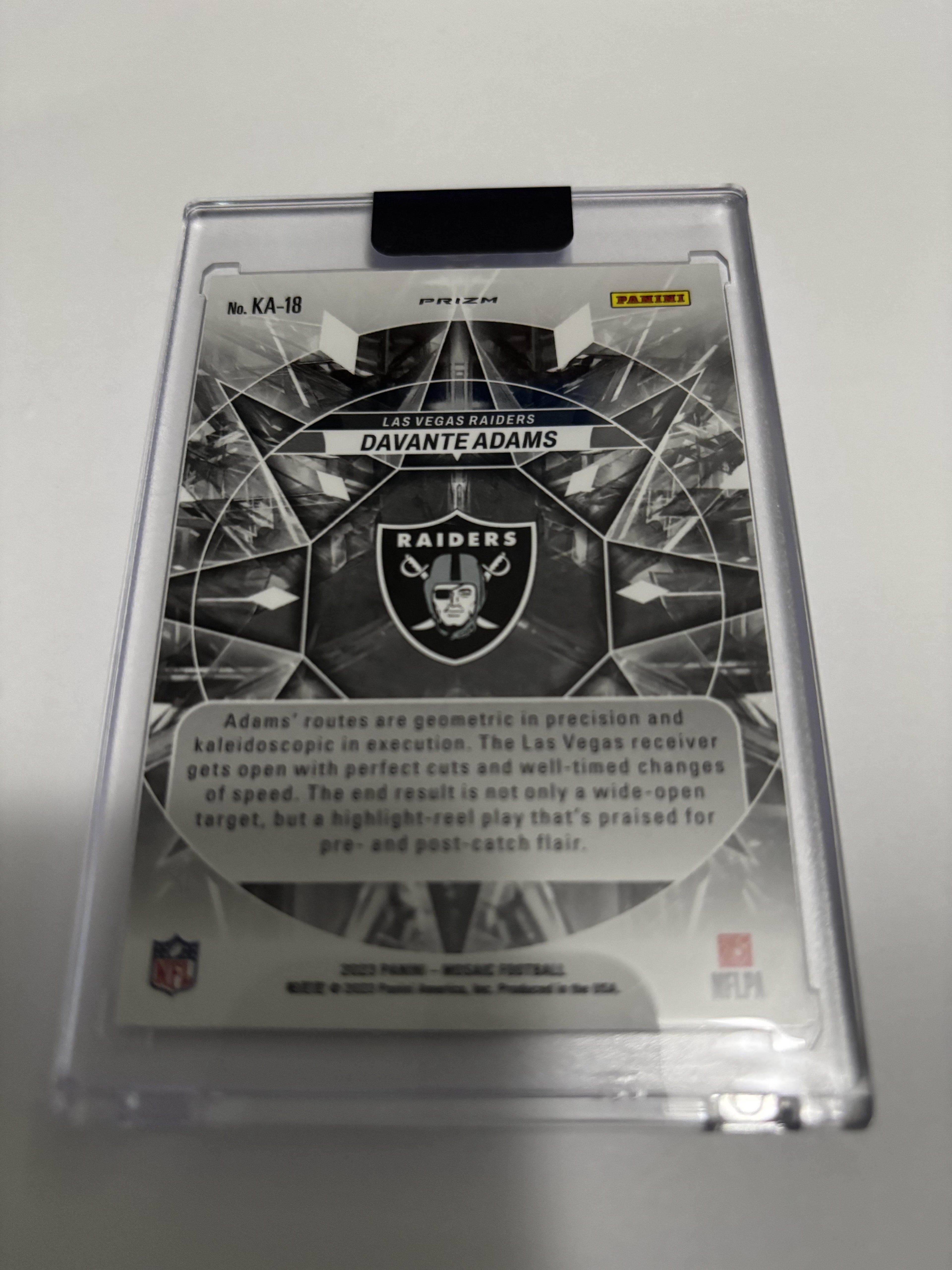 2023 Panini Mosaic Davante Adams Kaleidoscopic Insert Raiders Silver Prizm Shiny