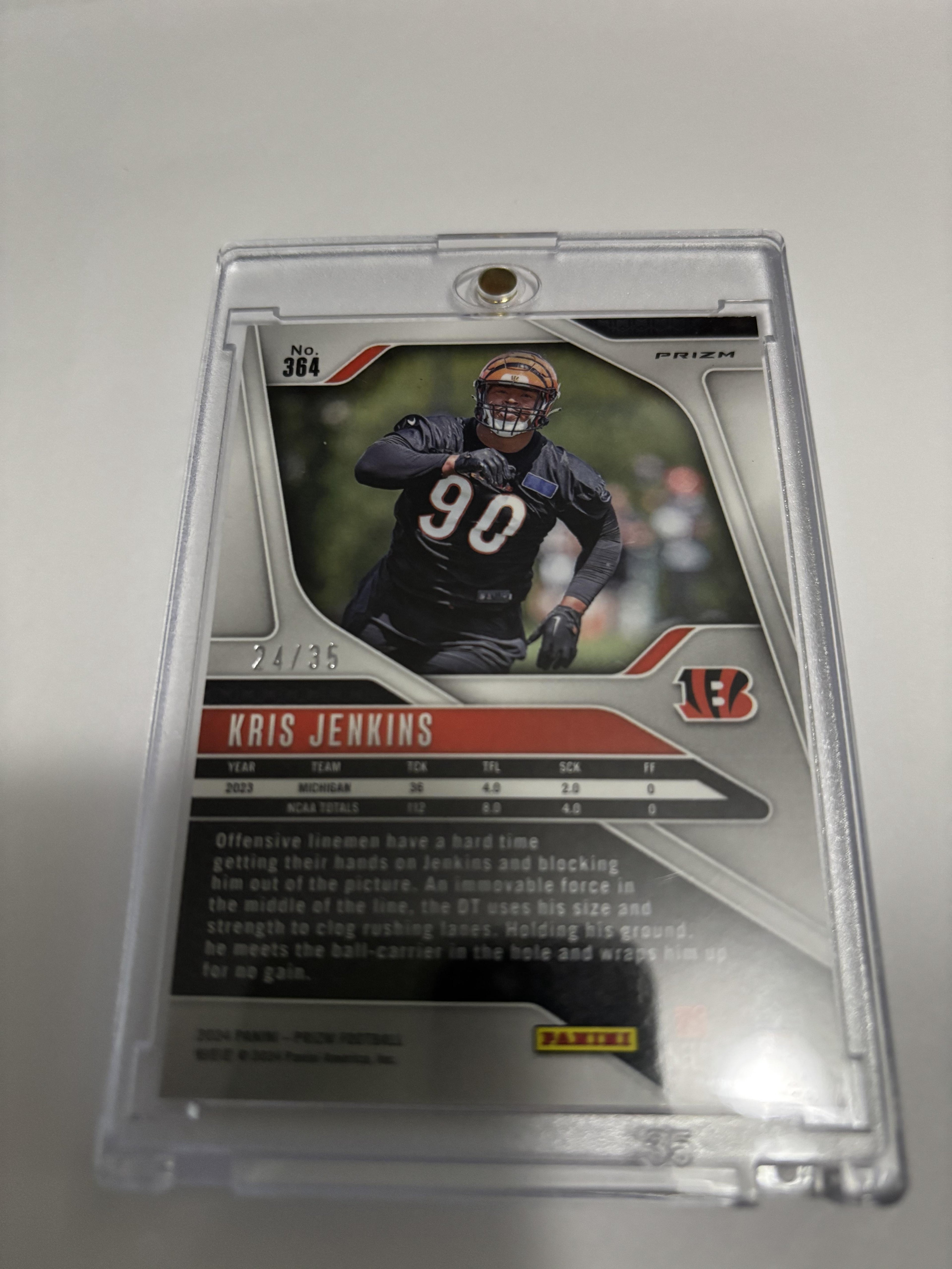 2024 Panini Prizm Kris Jenkins Red Shimmer FOTL /35 RC Rookie Bengals Rare SSP