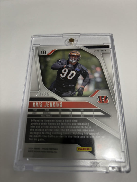2024 Panini Prizm Kris Jenkins Red Shimmer FOTL /35 RC Rookie Bengals Rare SSP