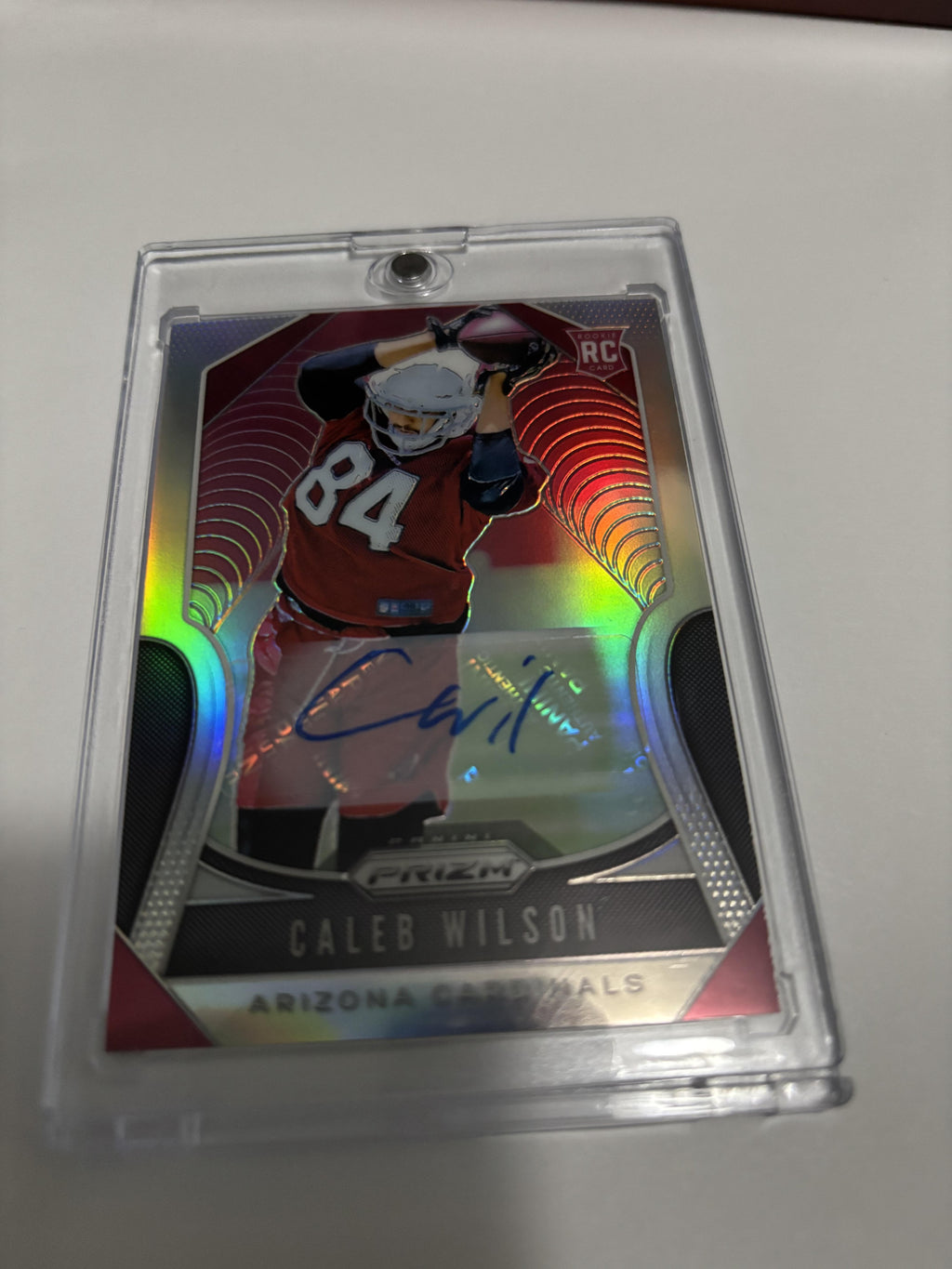 2019 Panini Prizm CALEB WILSON Silver Auto RC Rookie Autograph Cardinals TE