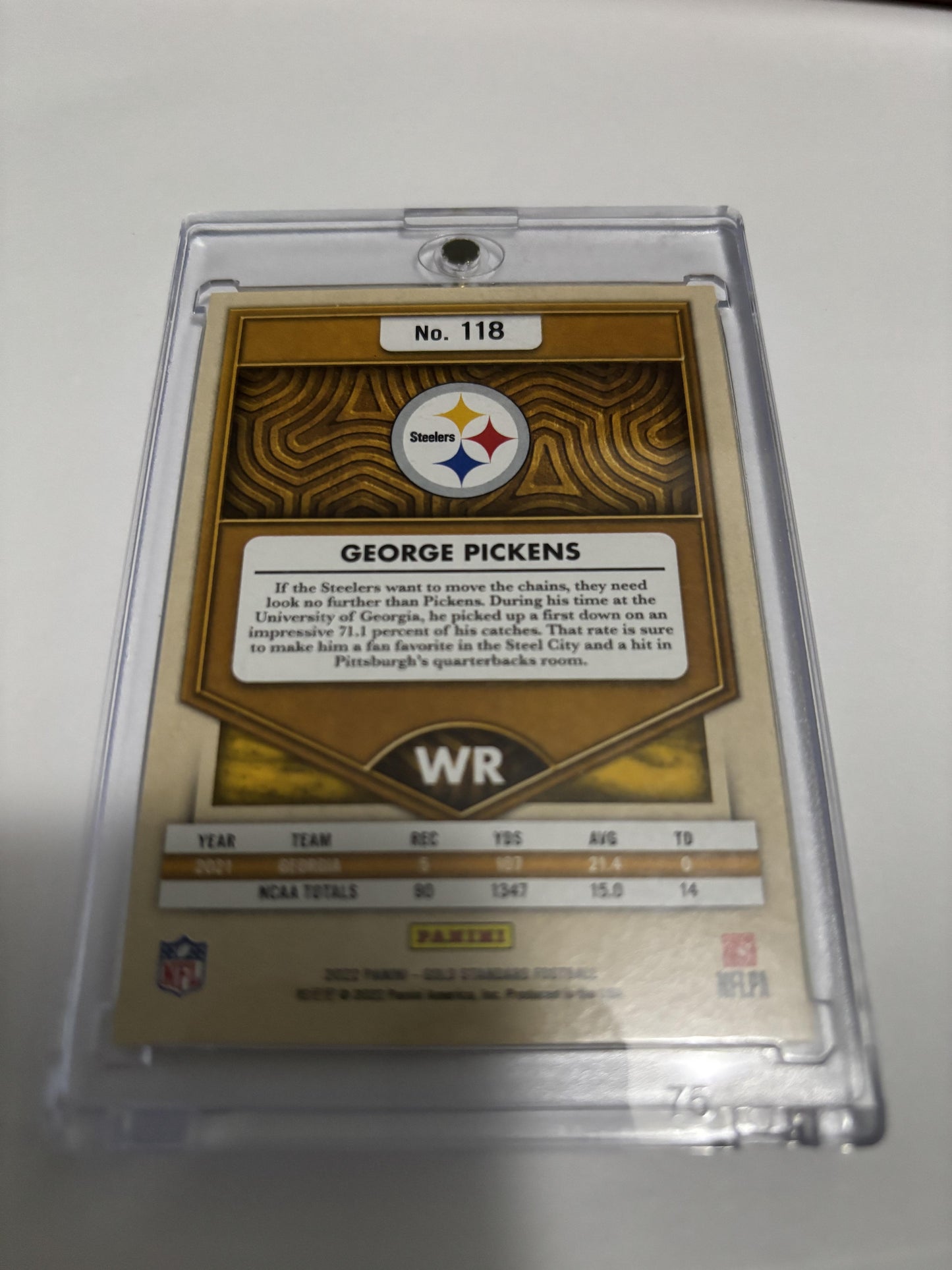 2022 Panini Gold Standard GEORGE PICKENS Emerald /5 RC Rookie Low Numbered SP