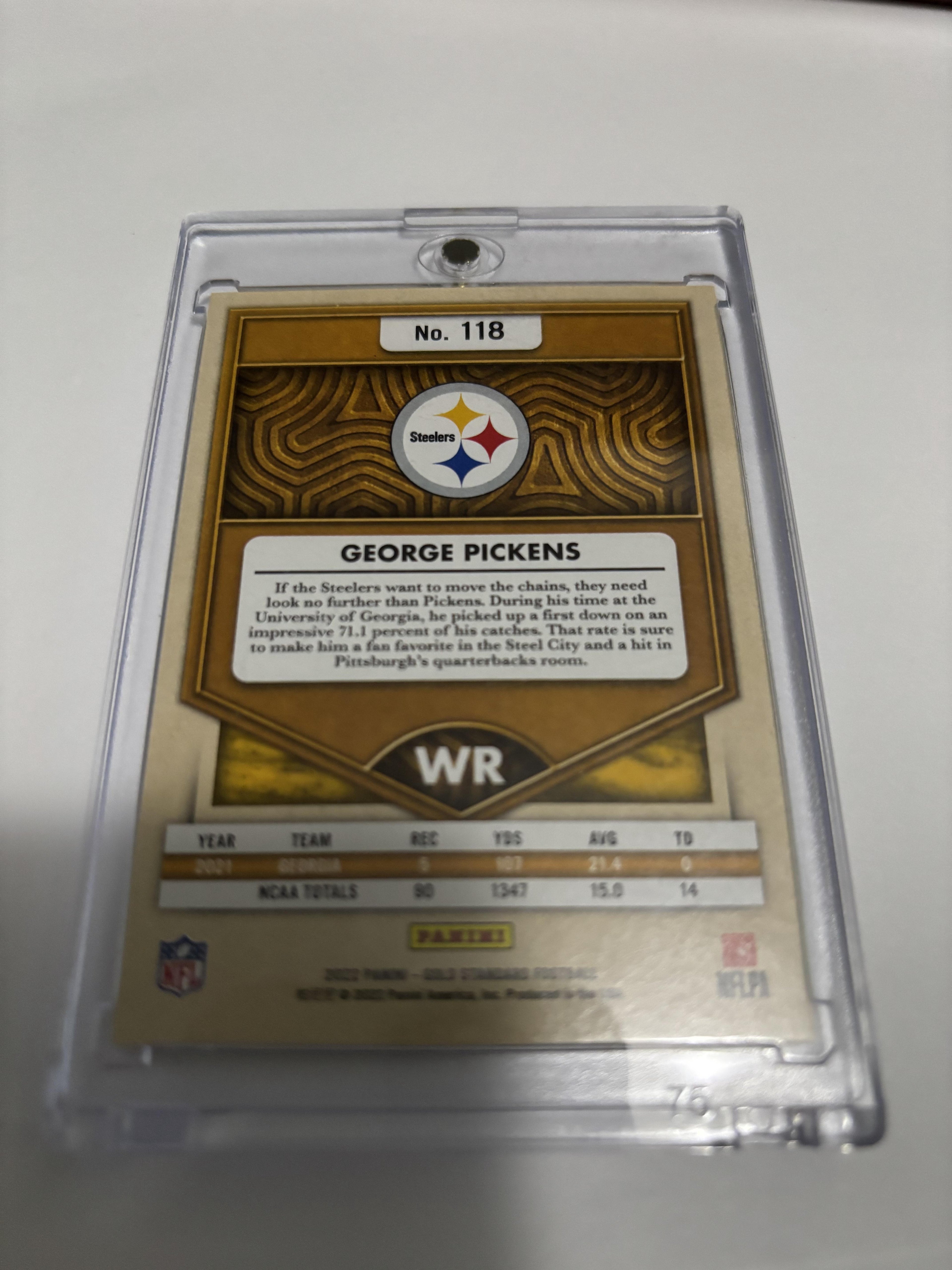 2022 Panini Gold Standard GEORGE PICKENS Emerald /5 RC Rookie Low Numbered SP