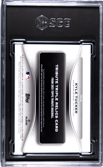 2025 Topps Tribute Kyle Tucker Triple Relic Green /99 SGC 9.5 Mint+ Astros Bat