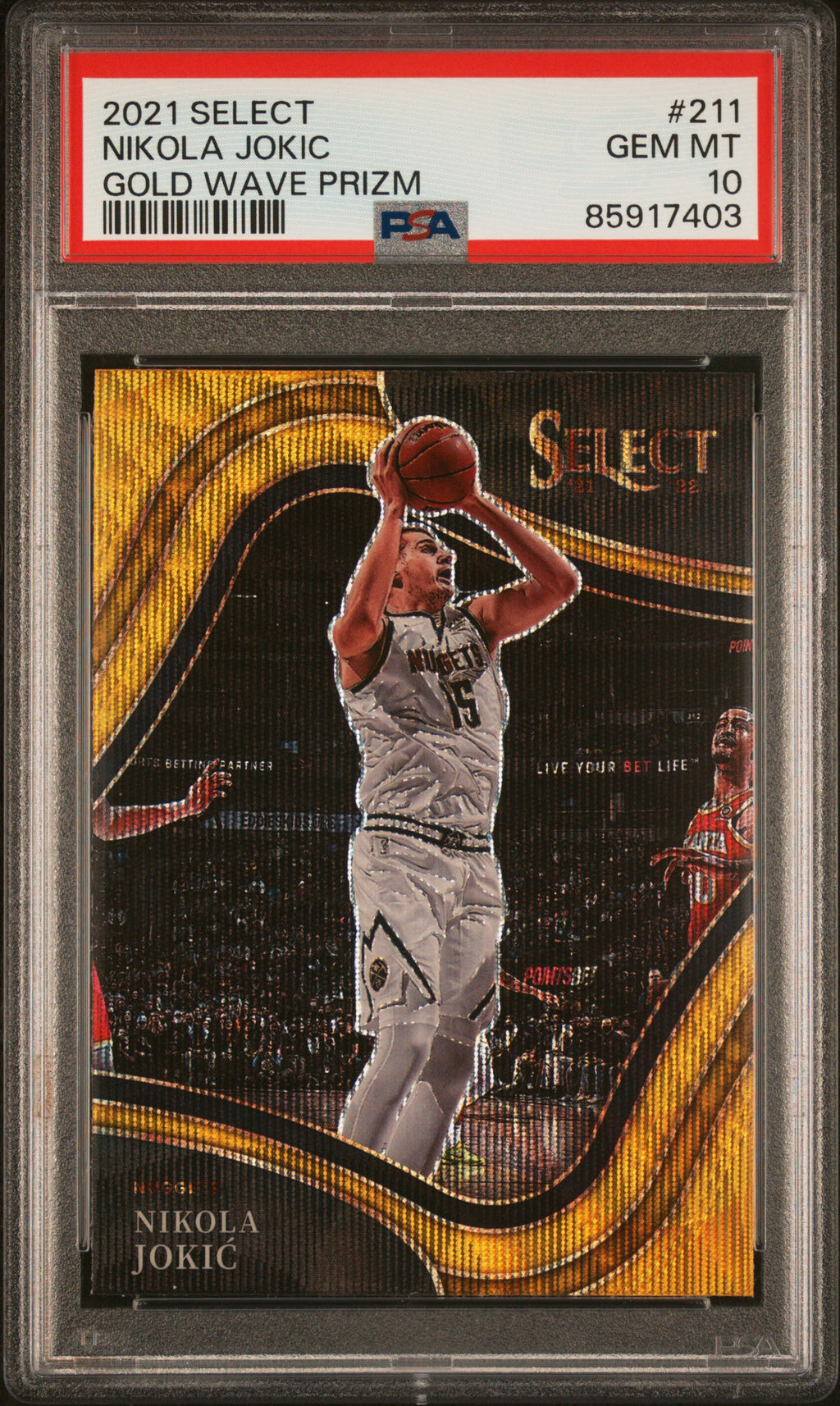 2021-22 Select Courtside Gold Wave Nikola Jokic #211 PSA 10 Gem Mint