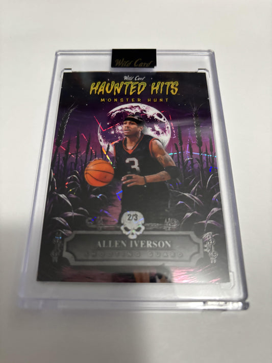 2025 Wild Card Haunted Hits Monster Hunt Allen Iverson /3 Purple Shimmer 76ers