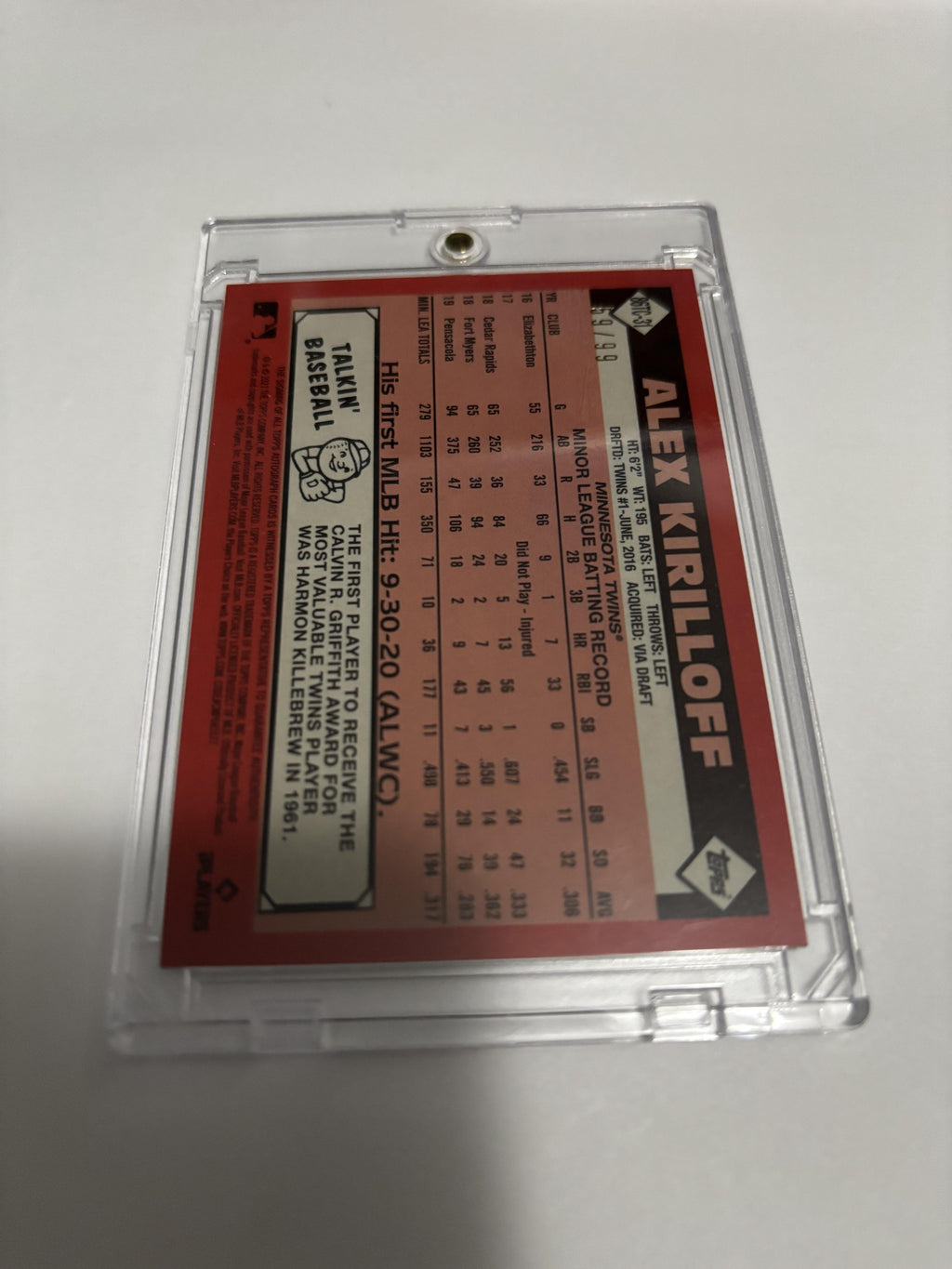 2021 Topps Chrome Alex Kirilloff 1986 Rookie Auto Green Refractor /99 #86TC-31