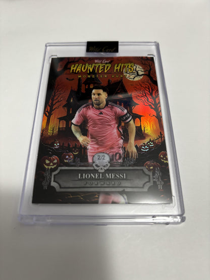 2025 Wild Card Haunted Hits Monster Hunt Lionel Messi Red Foil /2 Rare SSP