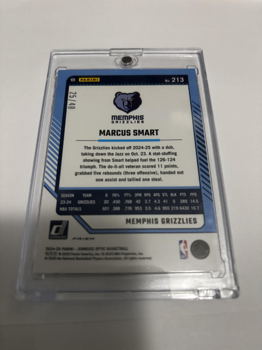 2024-25 Donruss Optic Marcus Smart Choice White Mojo /48 #213 Grizzlies Rare