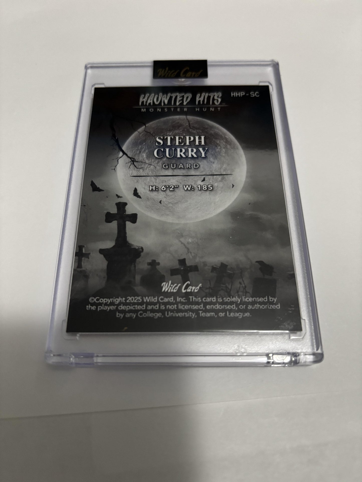 2025 Wild Card Haunted Hits Steph Curry Monster Hunt Red Sparkle 1/1 Case Hit