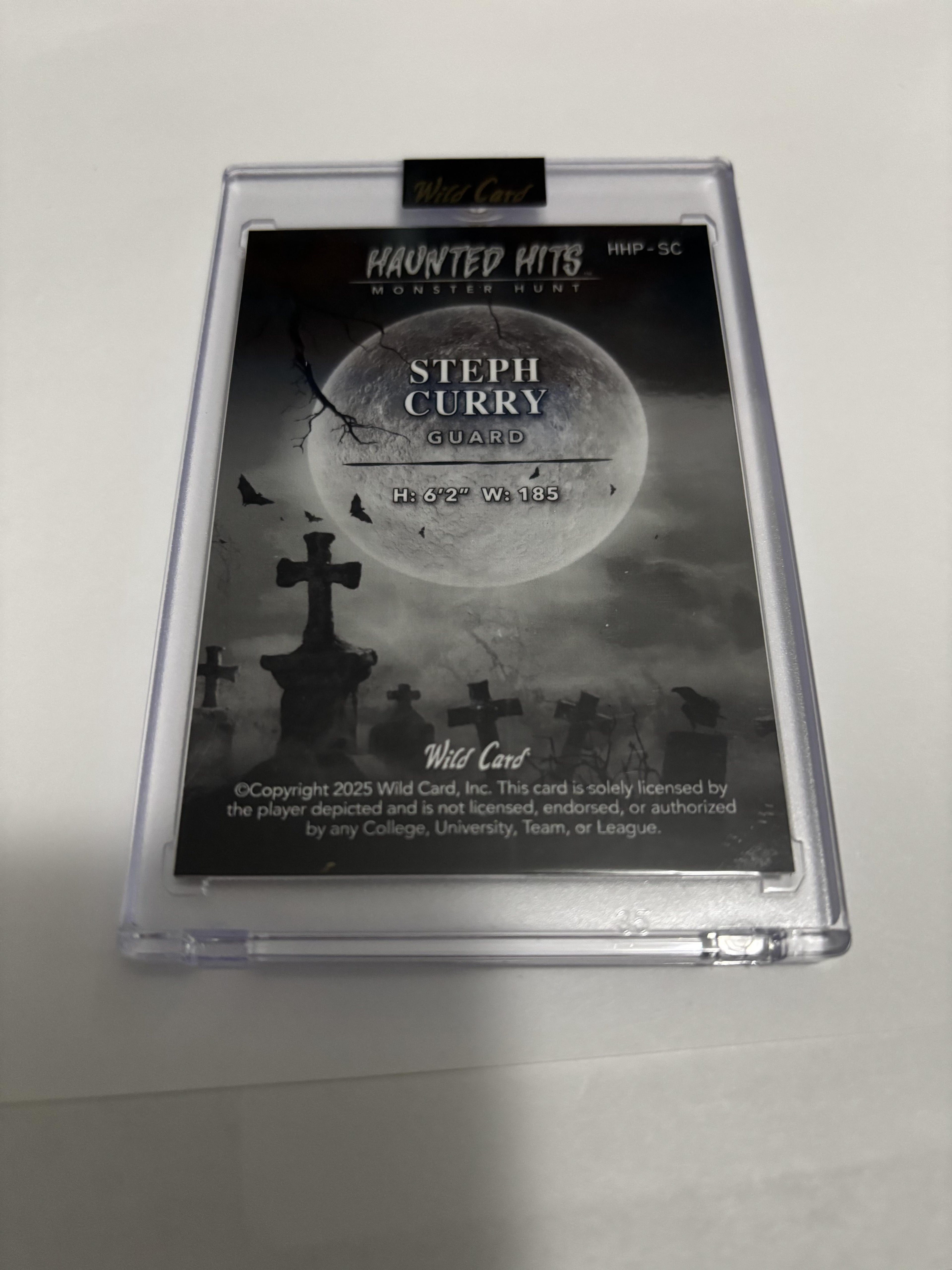 2025 Wild Card Haunted Hits Steph Curry Monster Hunt Red Sparkle 1/1 Case Hit