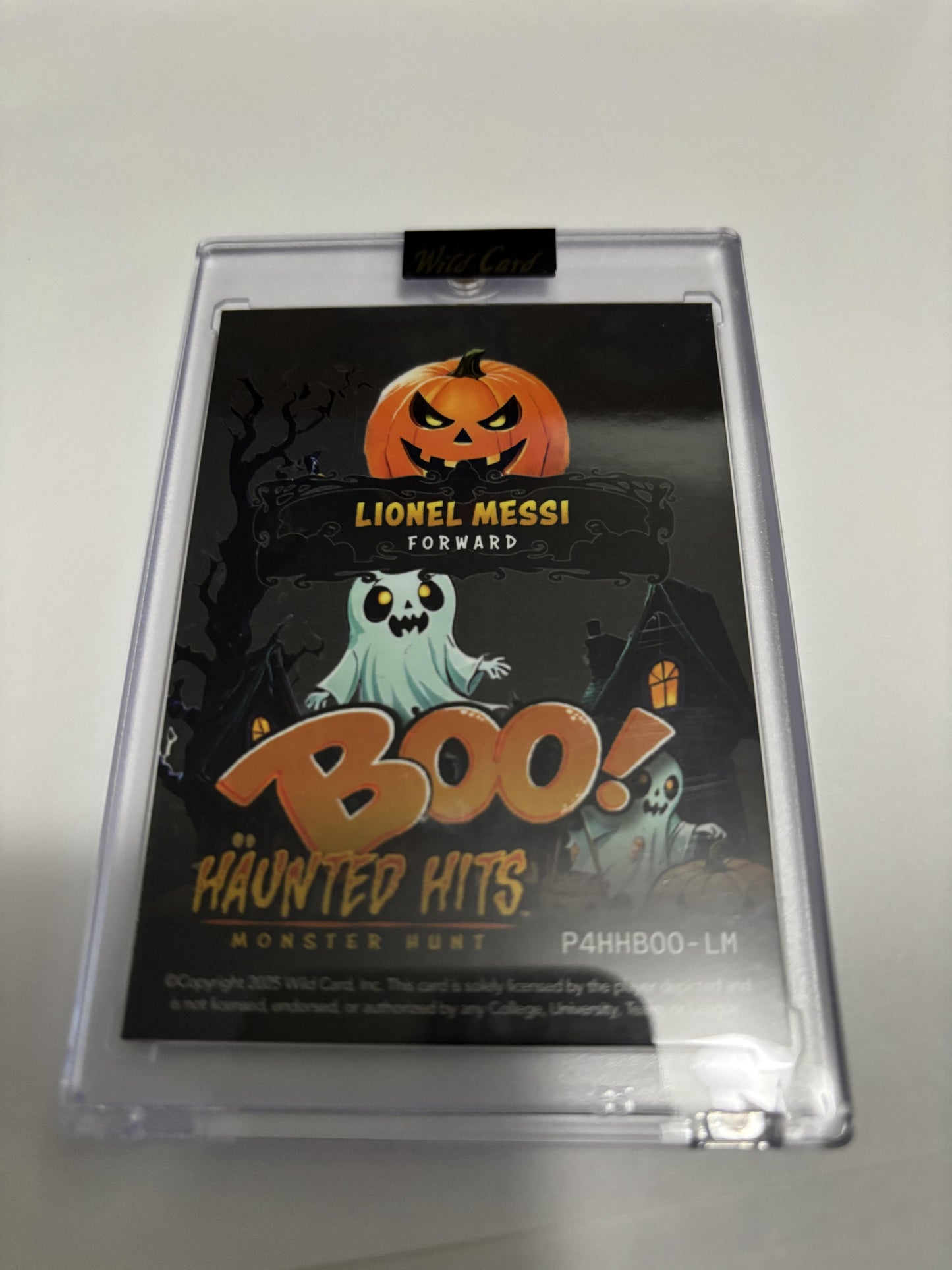 2025 Wild Card Haunted Hits Boo! Lionel Messi Purple Foil /4 SSP Monster Hunt