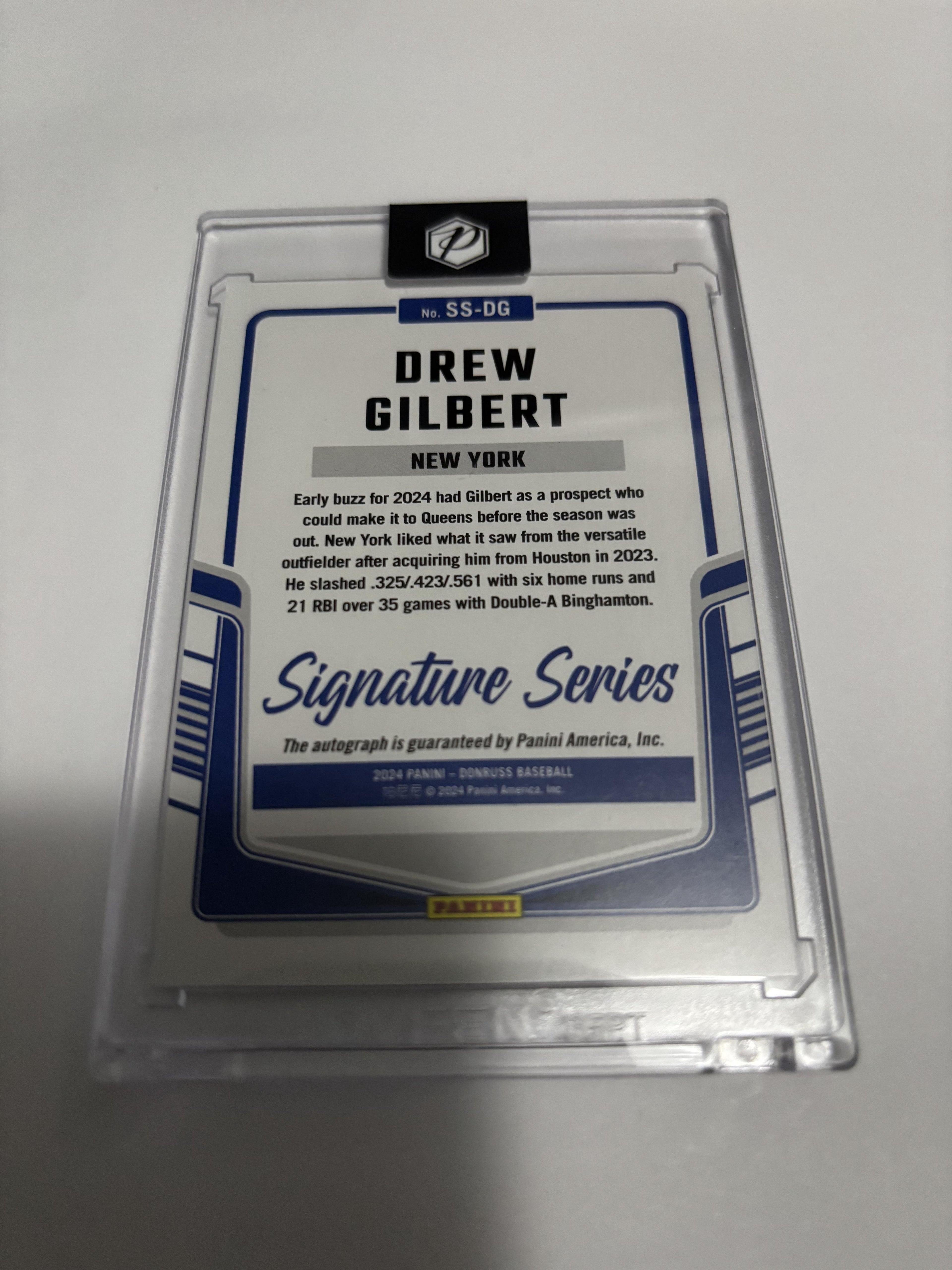 2024 Donruss Drew Gilbert Signature Series Auto Holographic Foil Mets Prospect
