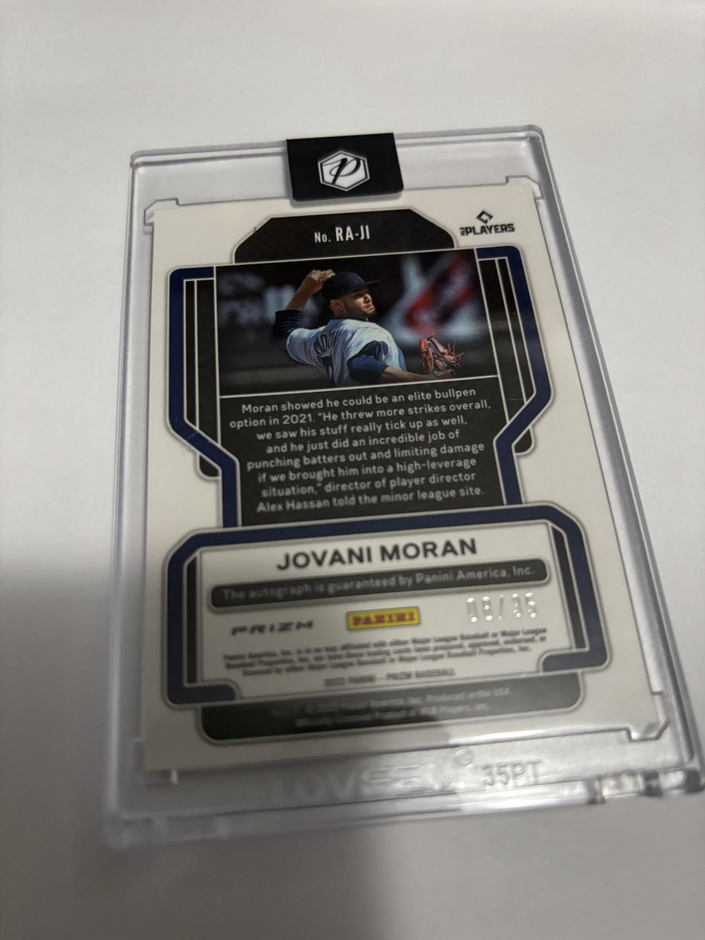 2022 Panini Prizm Jovani Moran Rookie Auto Snake Skin Prizm /35 Rare RC #RA-JI