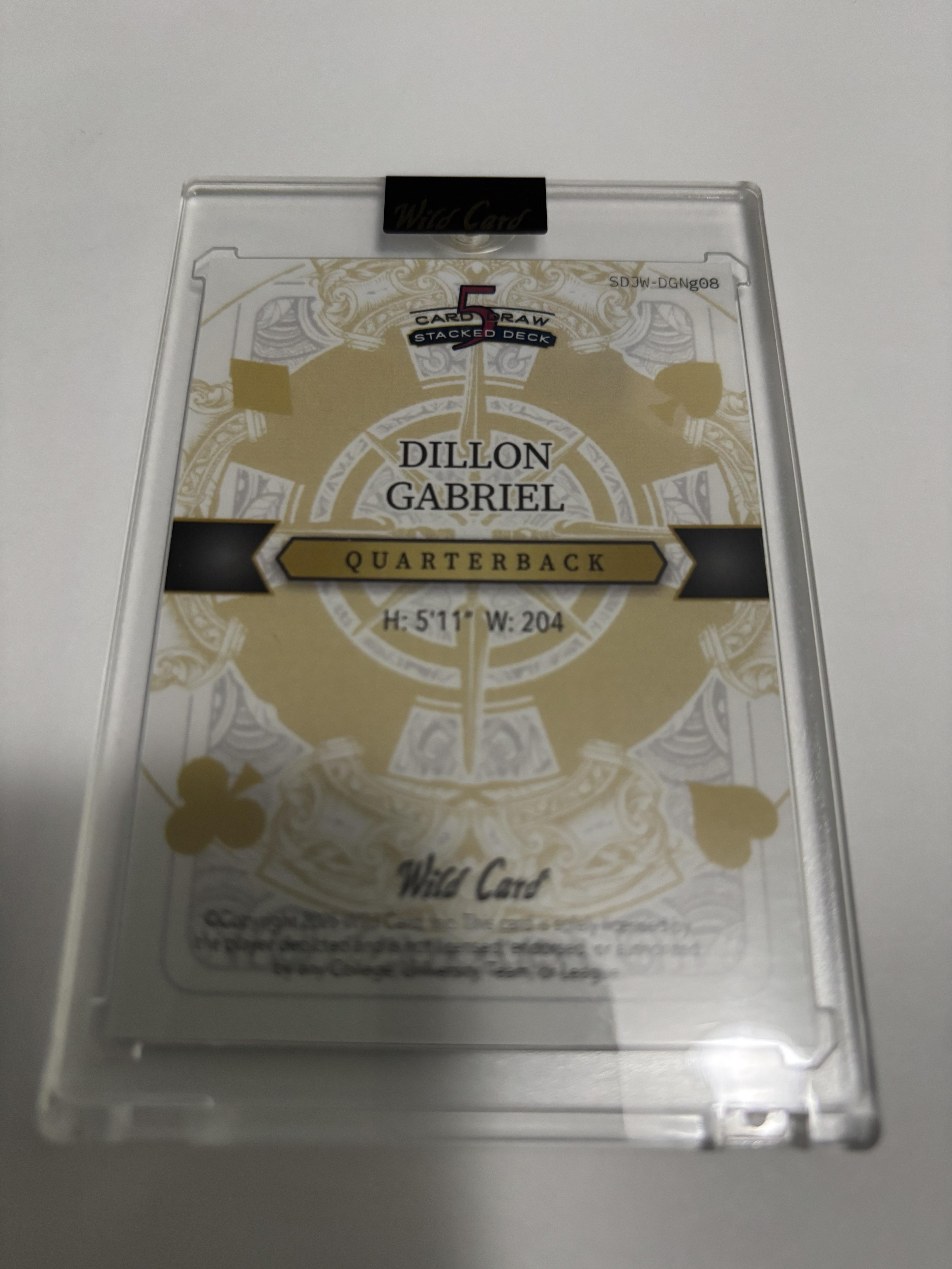 2025 Wild Card 5 Card Draw Dillon Gabriel Joker 1/1 One of One QB Oregon Ducks