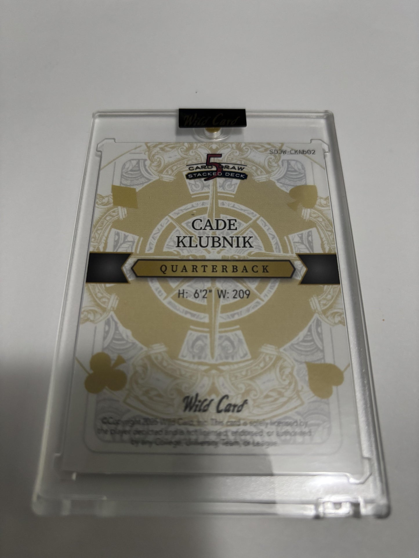 2025 Wild Card 5 Card Draw Cade Klubnik Joker 1/1 One of One Rookie QB Clemson