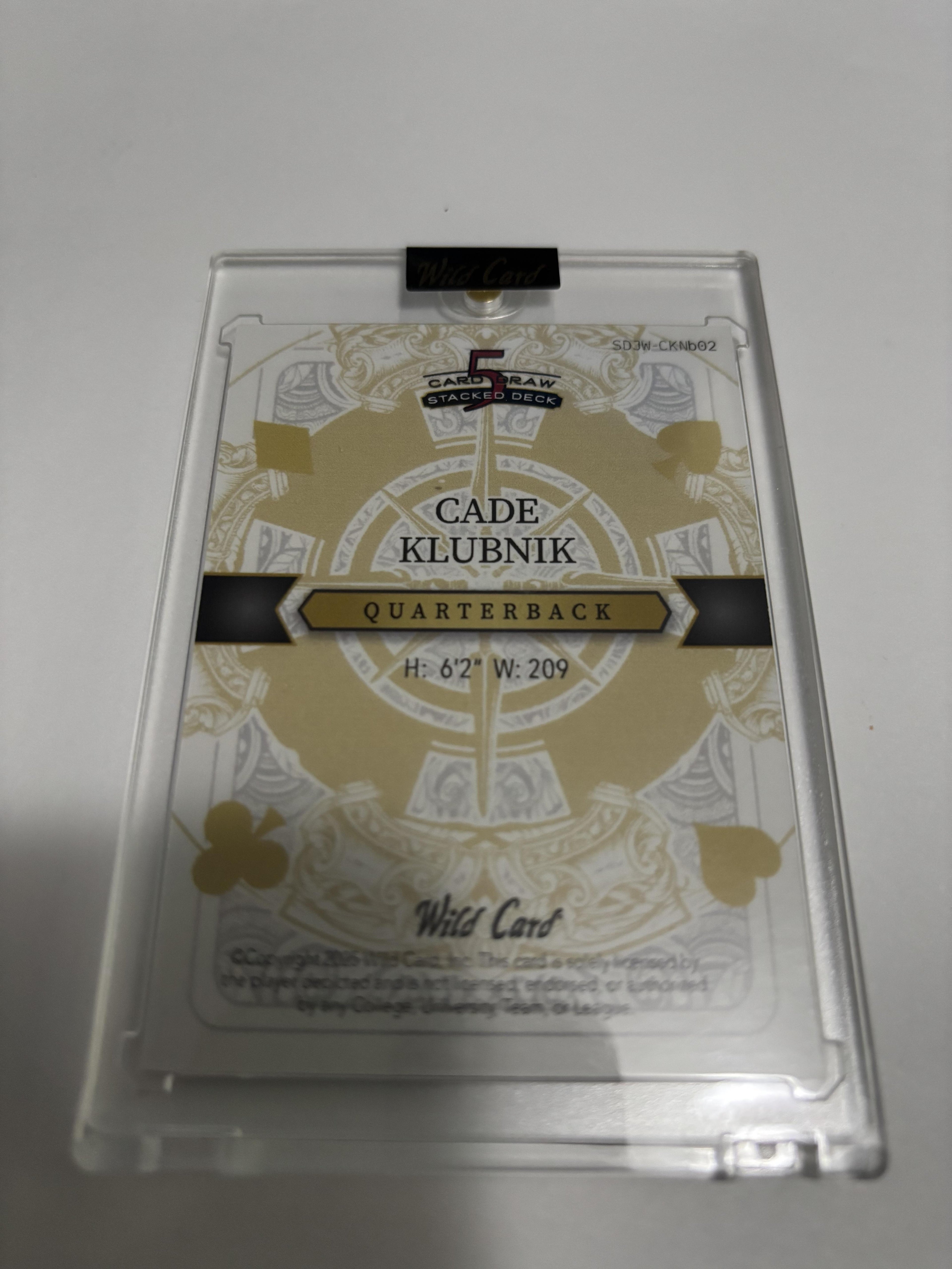 2025 Wild Card 5 Card Draw Cade Klubnik Joker 1/1 One of One Rookie QB Clemson