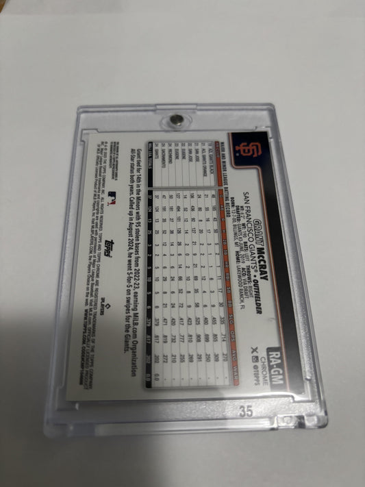 2025 Topps Chrome Update Grant McCray Gold Refractor Auto RC /50 Rookie RA-GM