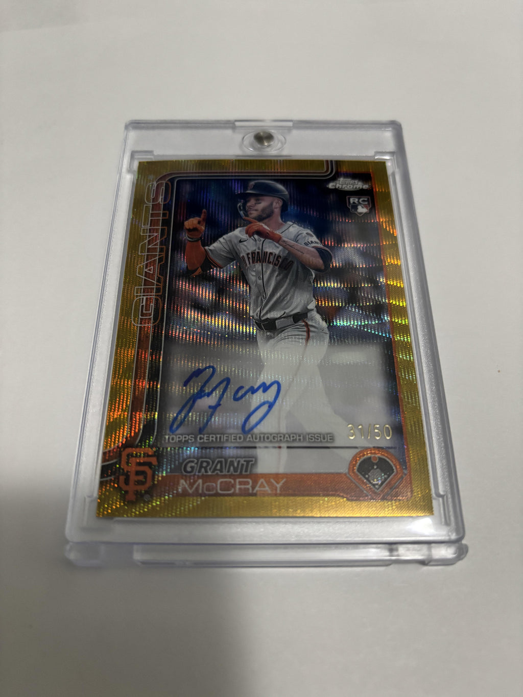 2025 Topps Chrome Update Grant McCray Gold Refractor Auto RC /50 Rookie RA-GM