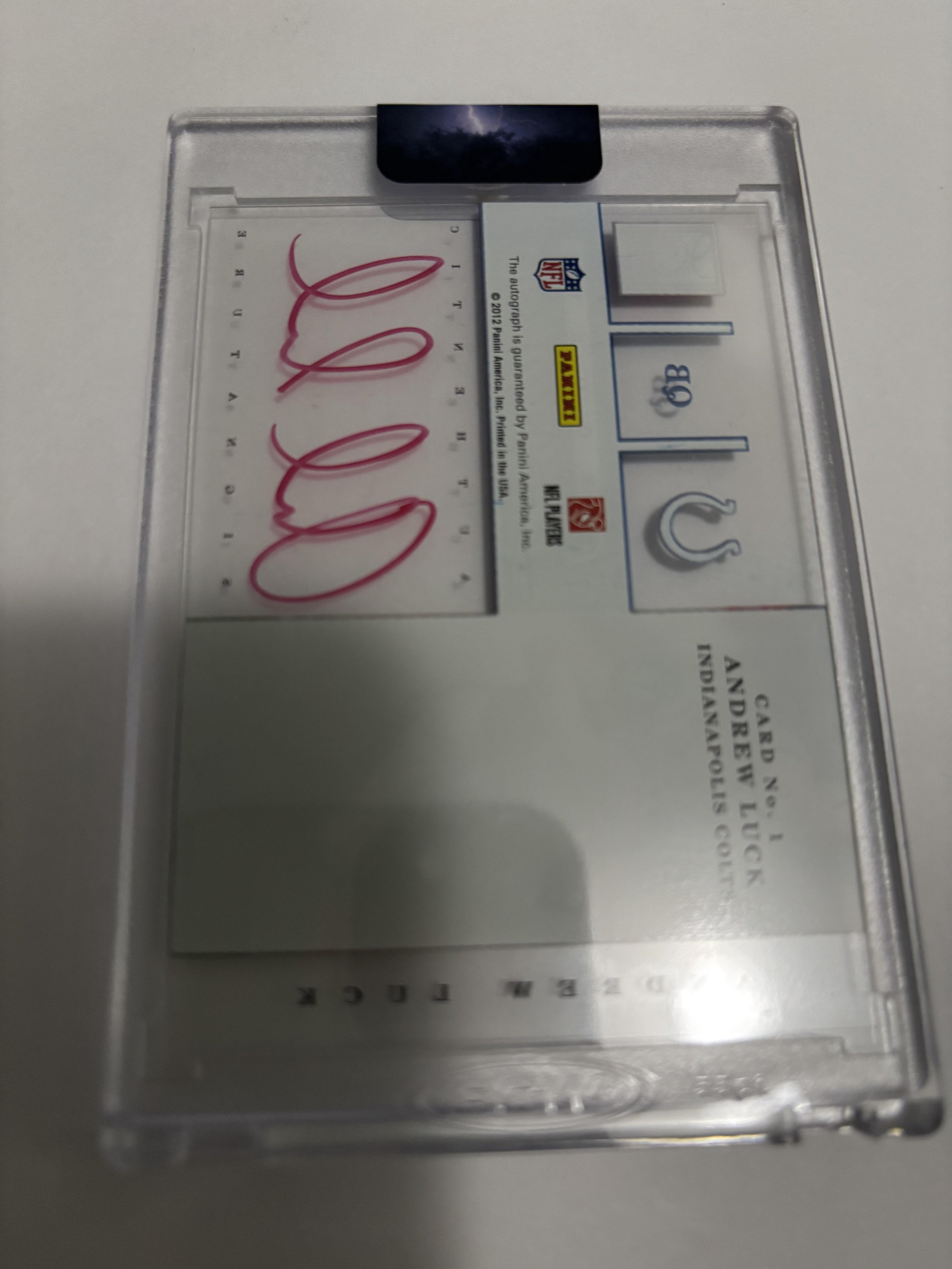 2012 Panini Elite Andrew Luck Rookie Inscriptions On-Card Auto RC Colts