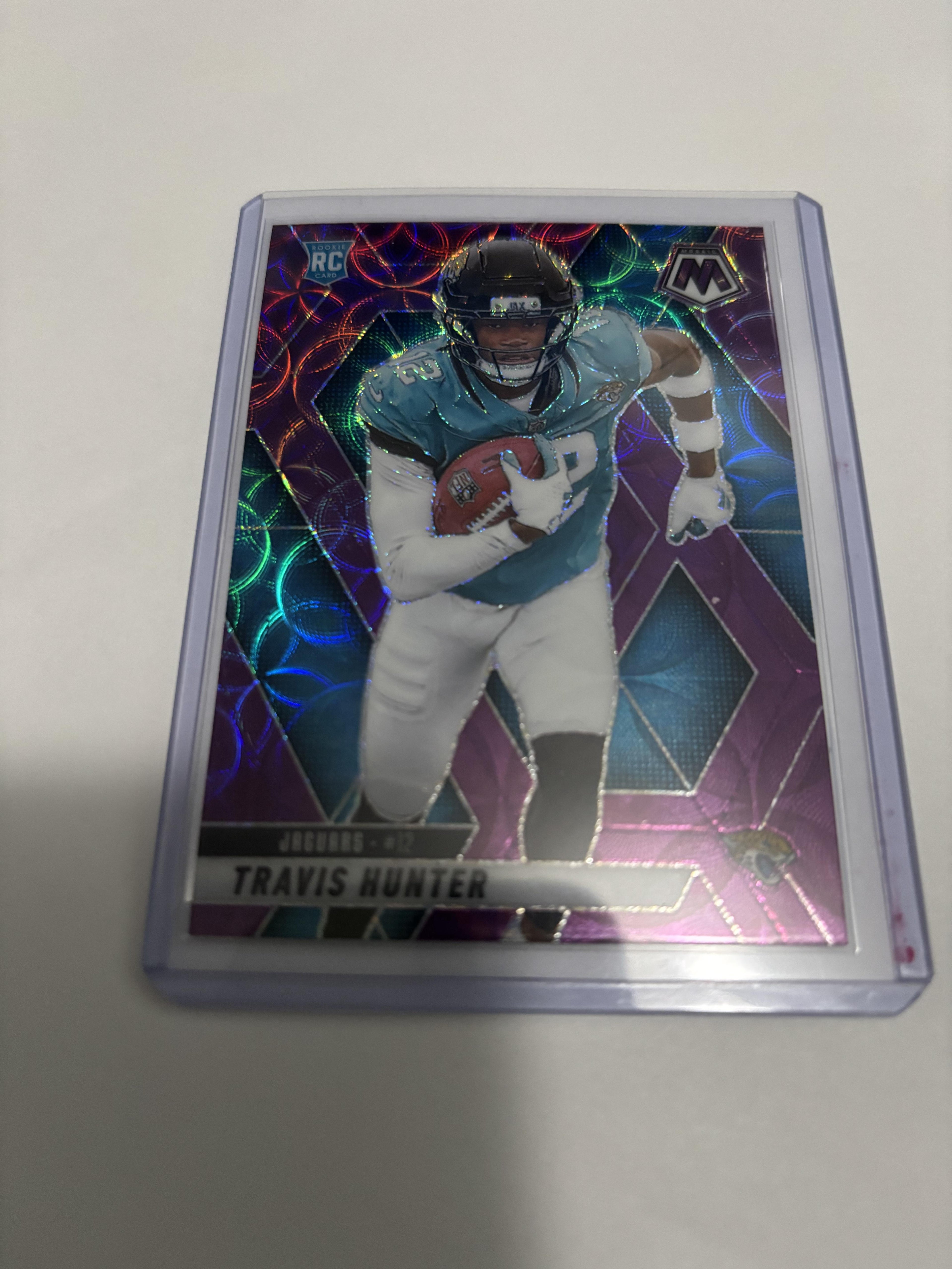 2025 Panini Mosaic Travis Hunter RC Purple Mosaic Prizm #301 Jaguars Rookie