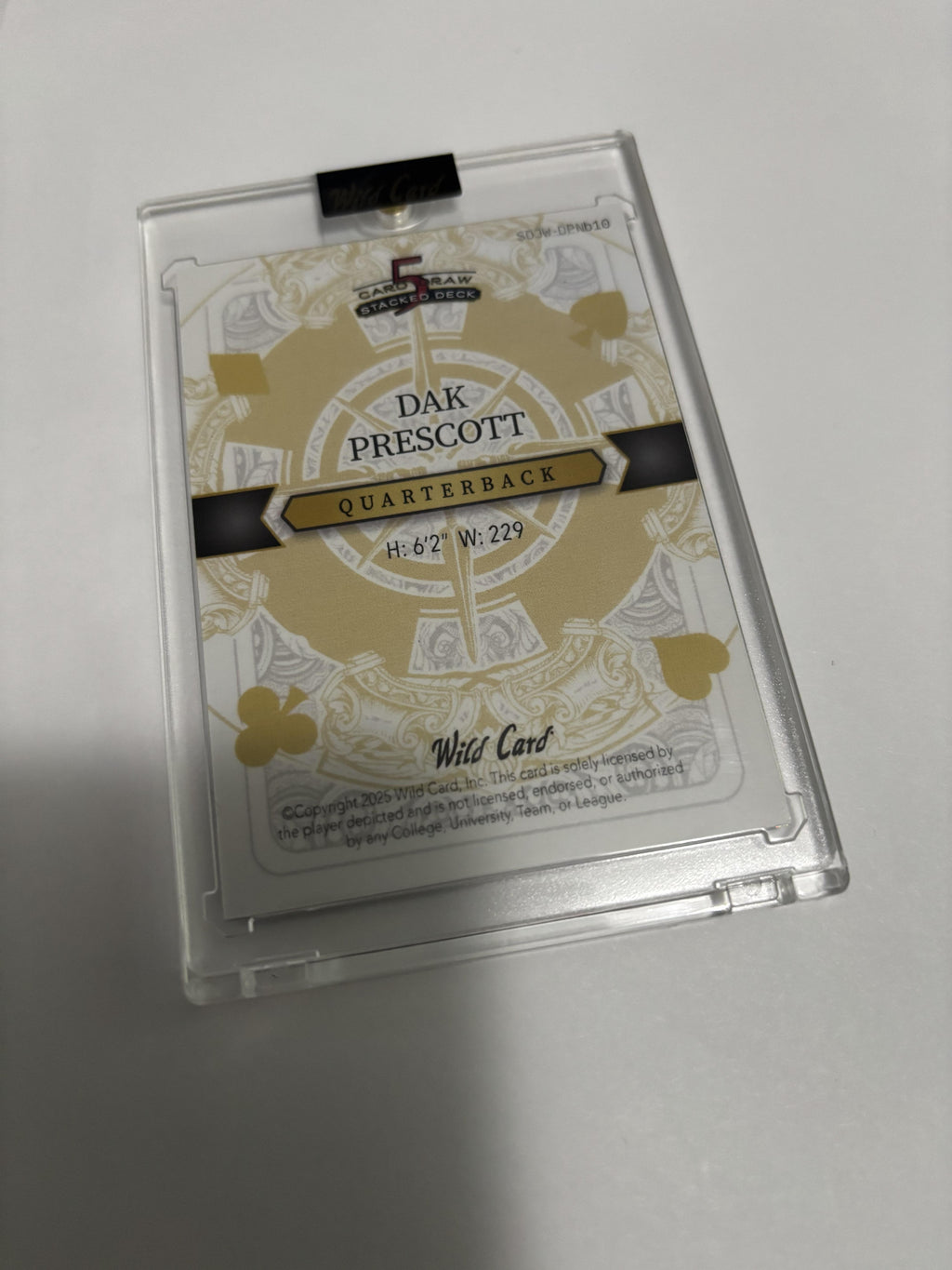 2025 Wild Card 5 Card Draw Dak Prescott Joker 1/1 Stacked Deck Oil Spill Rare