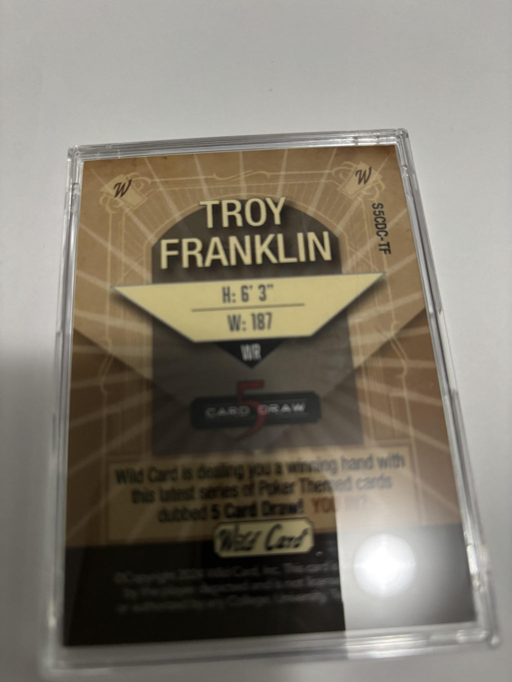 2024 Wild Card 5 Card Draw Troy Franklin RC Purple Parallel 2/4 Broncos Rookie