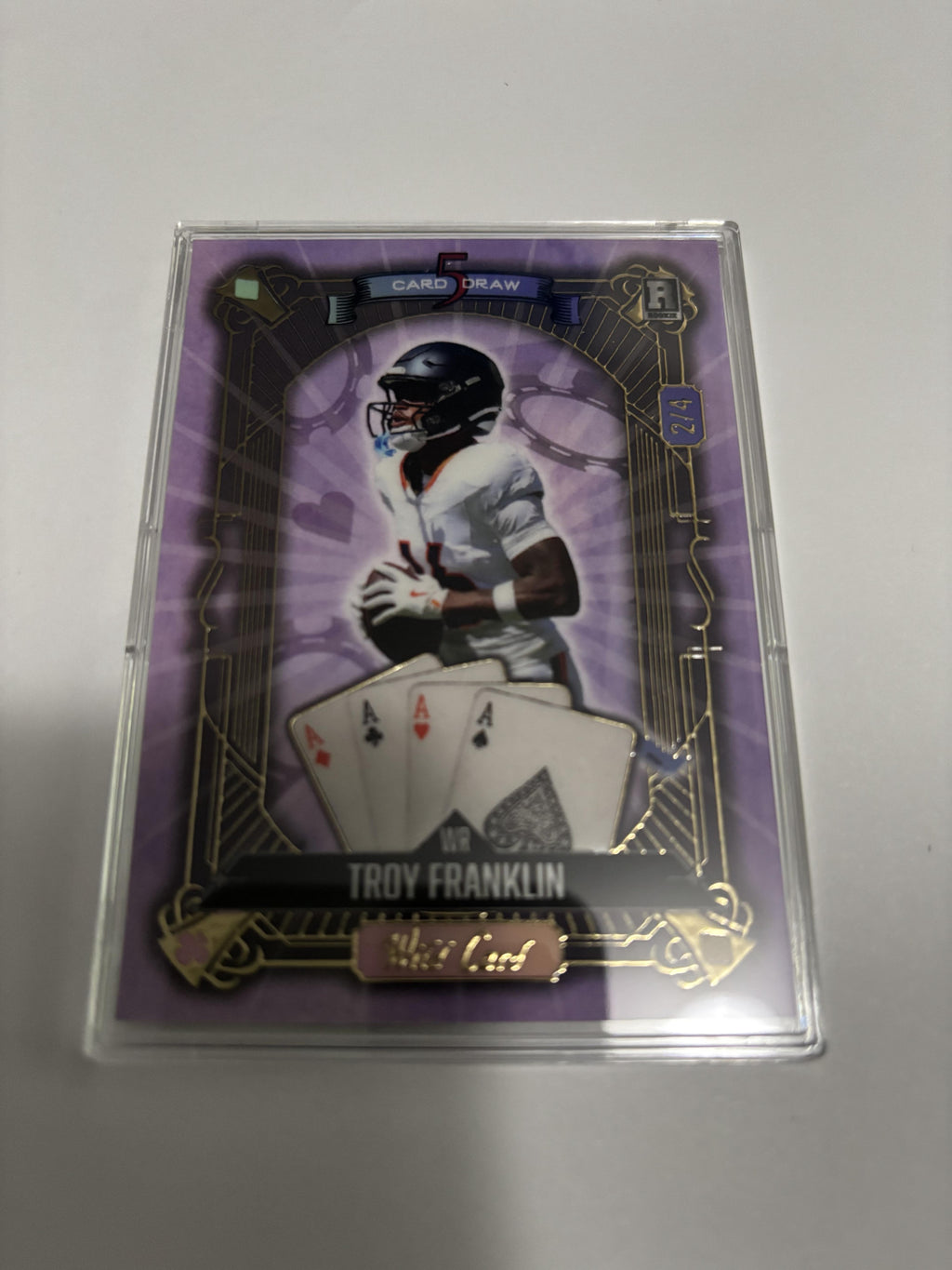 2024 Wild Card 5 Card Draw Troy Franklin RC Purple Parallel 2/4 Broncos Rookie