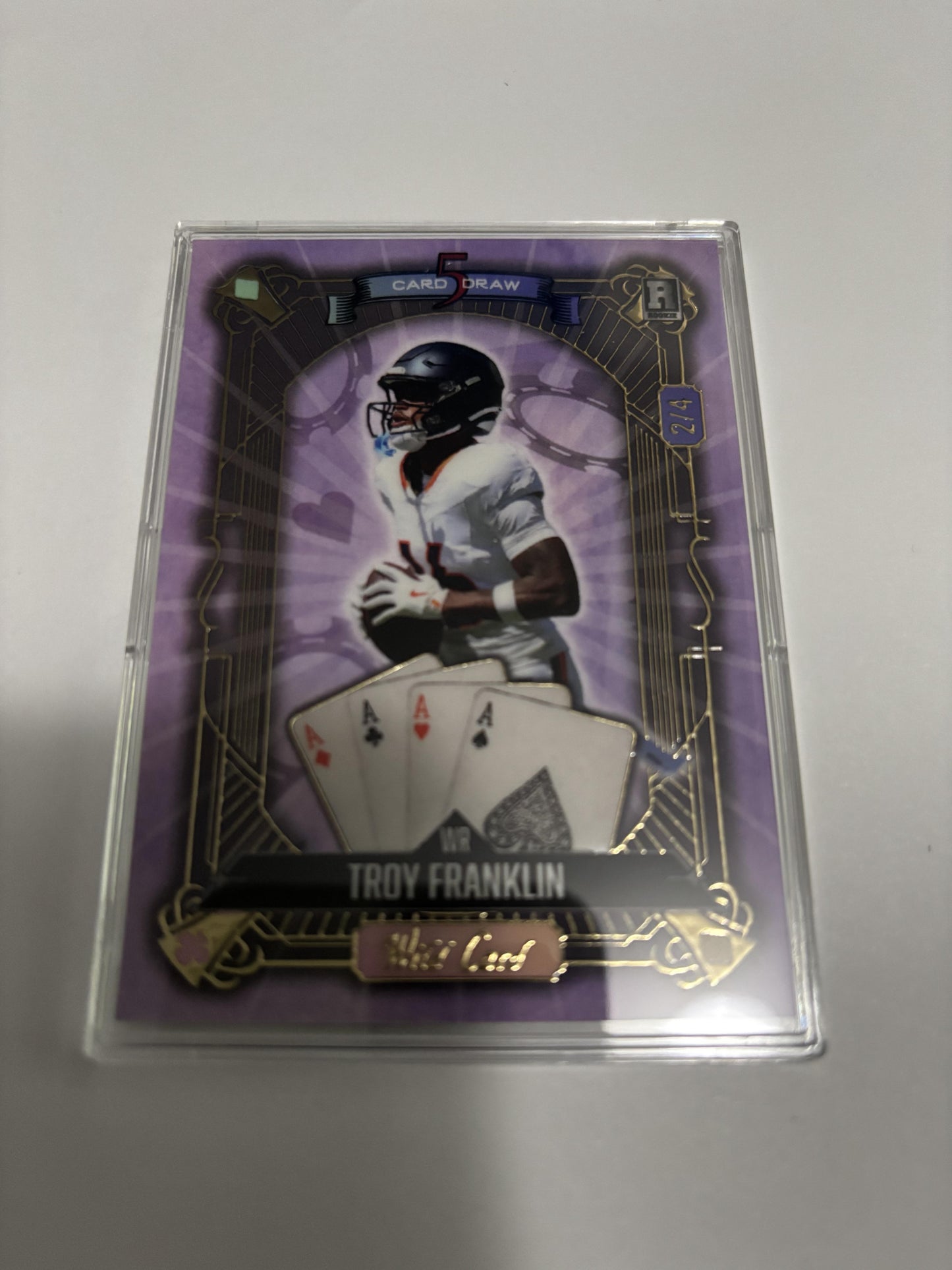 2024 Wild Card 5 Card Draw Troy Franklin RC Purple Parallel 2/4 Broncos Rookie