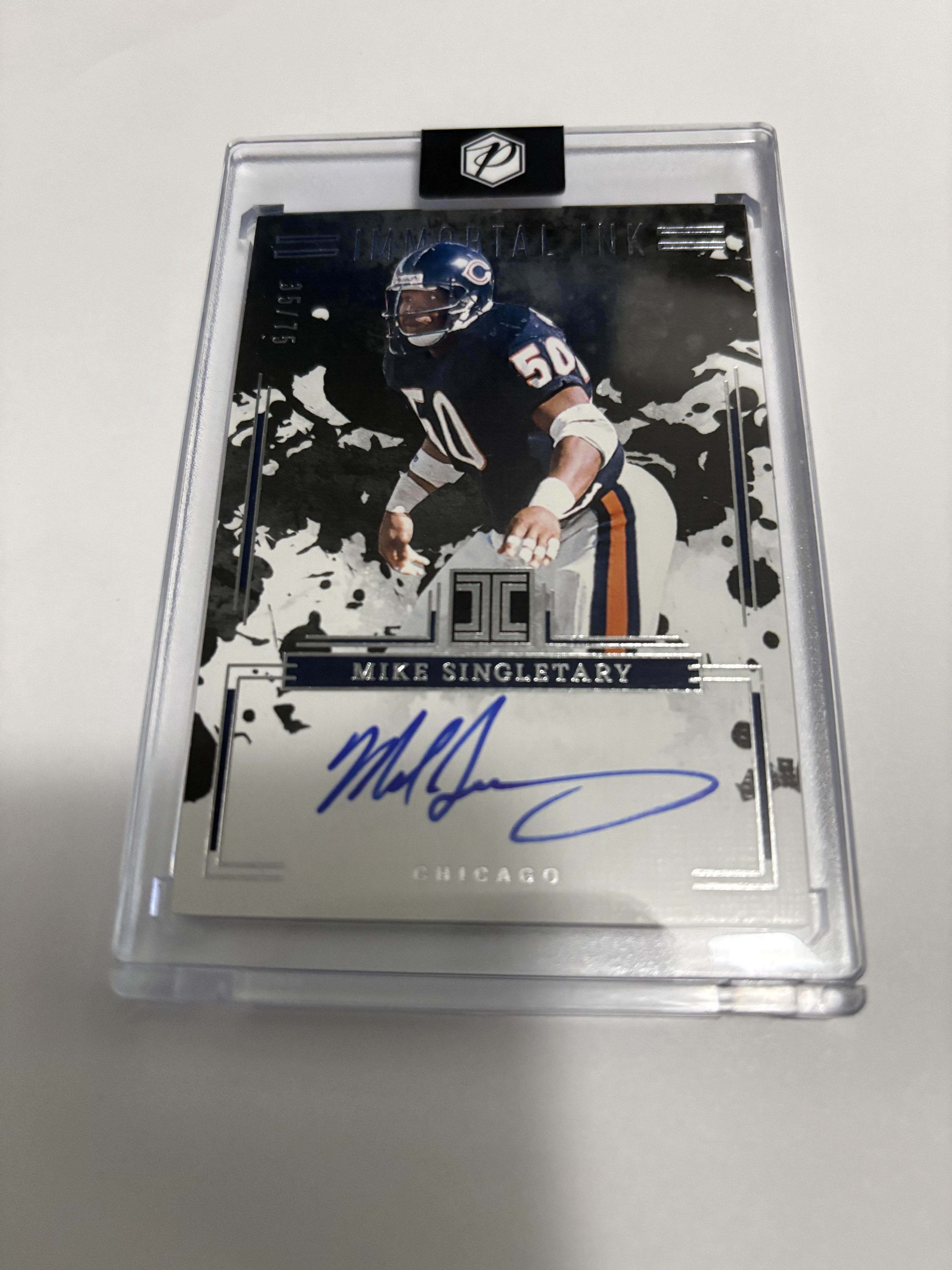 2025 Panini Impeccable Mike Singletary Immortal Ink On-Card Auto Bears /75