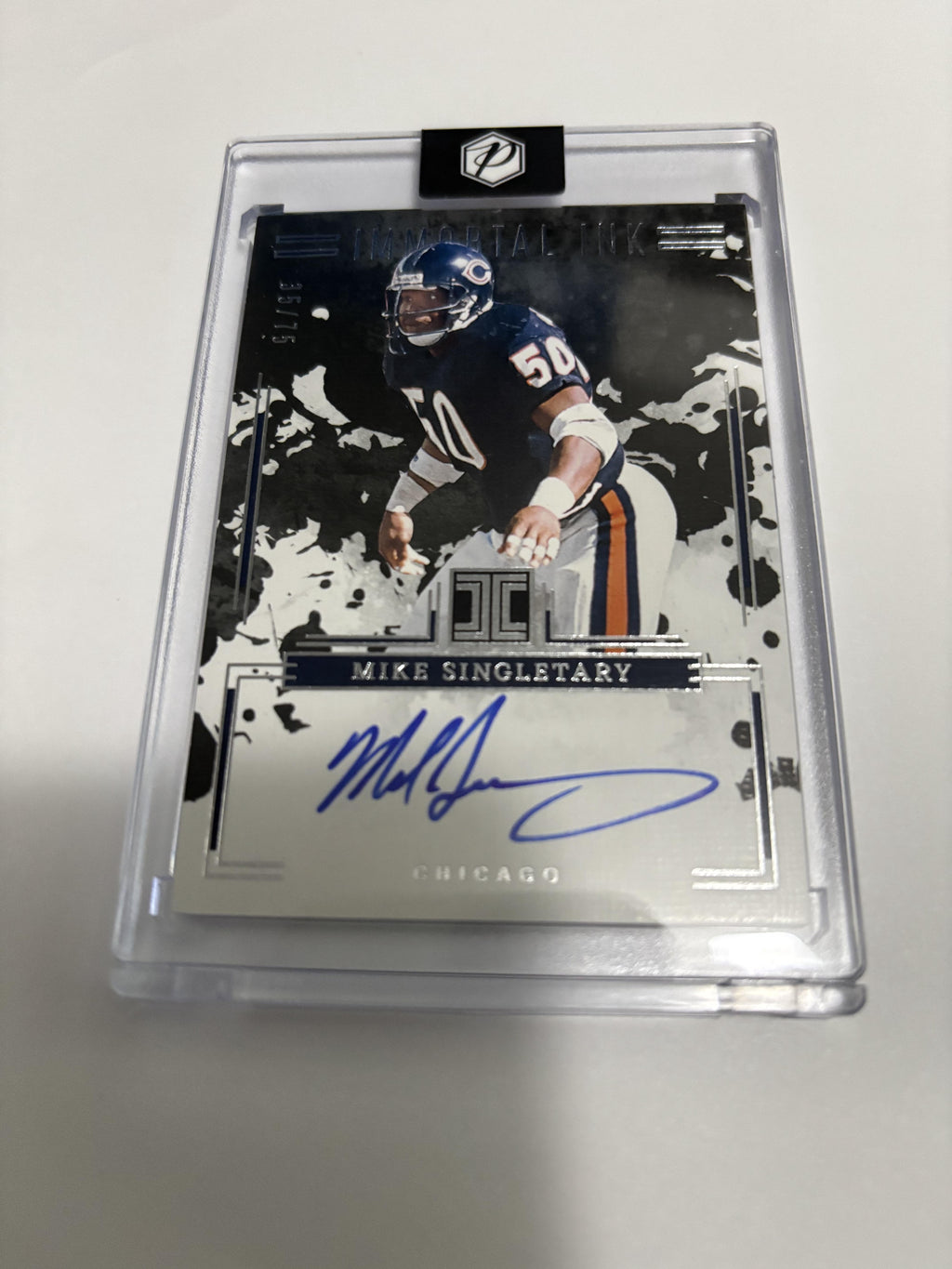 2025 Panini Impeccable Mike Singletary Immortal Ink On-Card Auto Bears /75