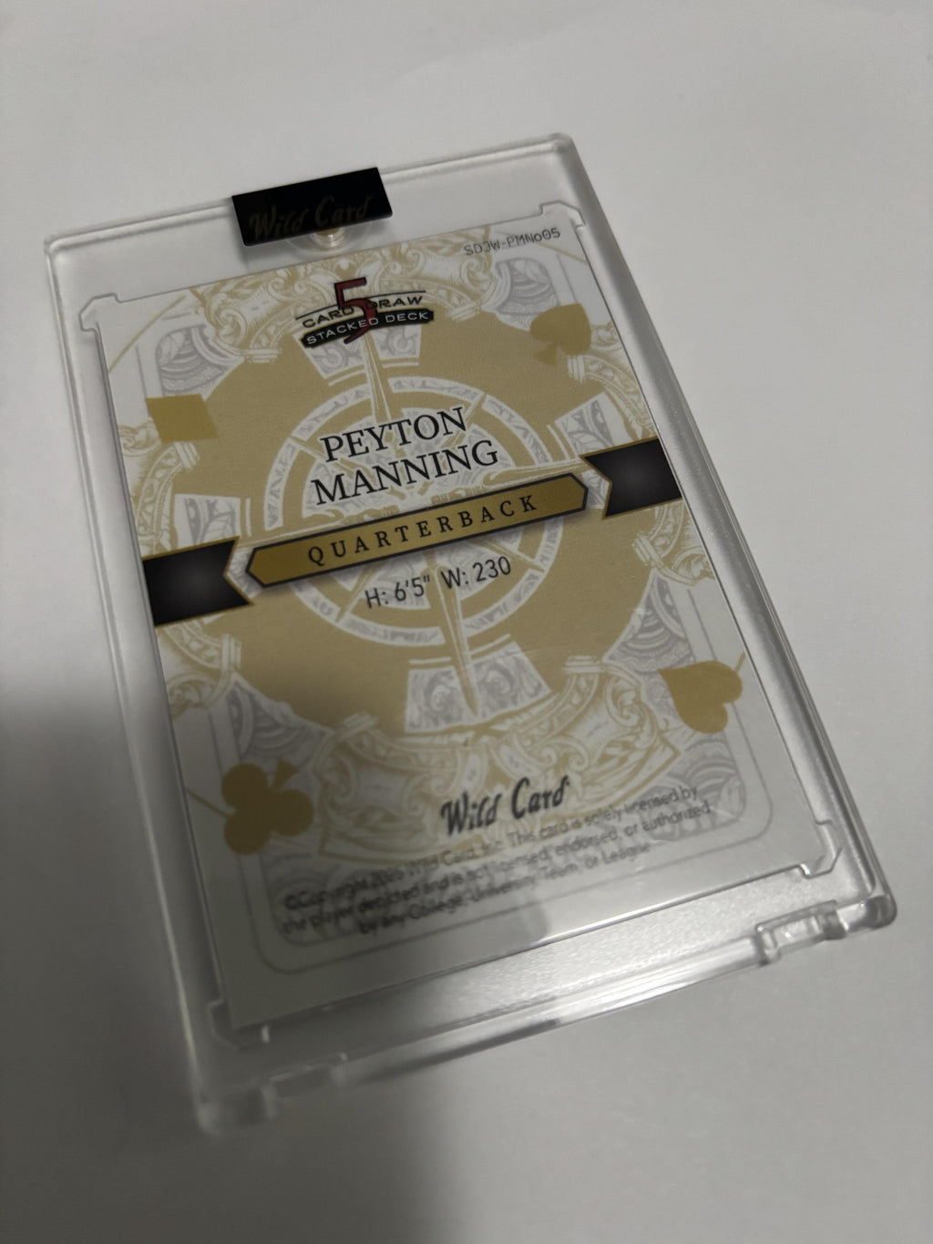 2025 Wild Card 5 Card Draw Stacked Deck Peyton Manning Joker 1/1 Broncos Rare