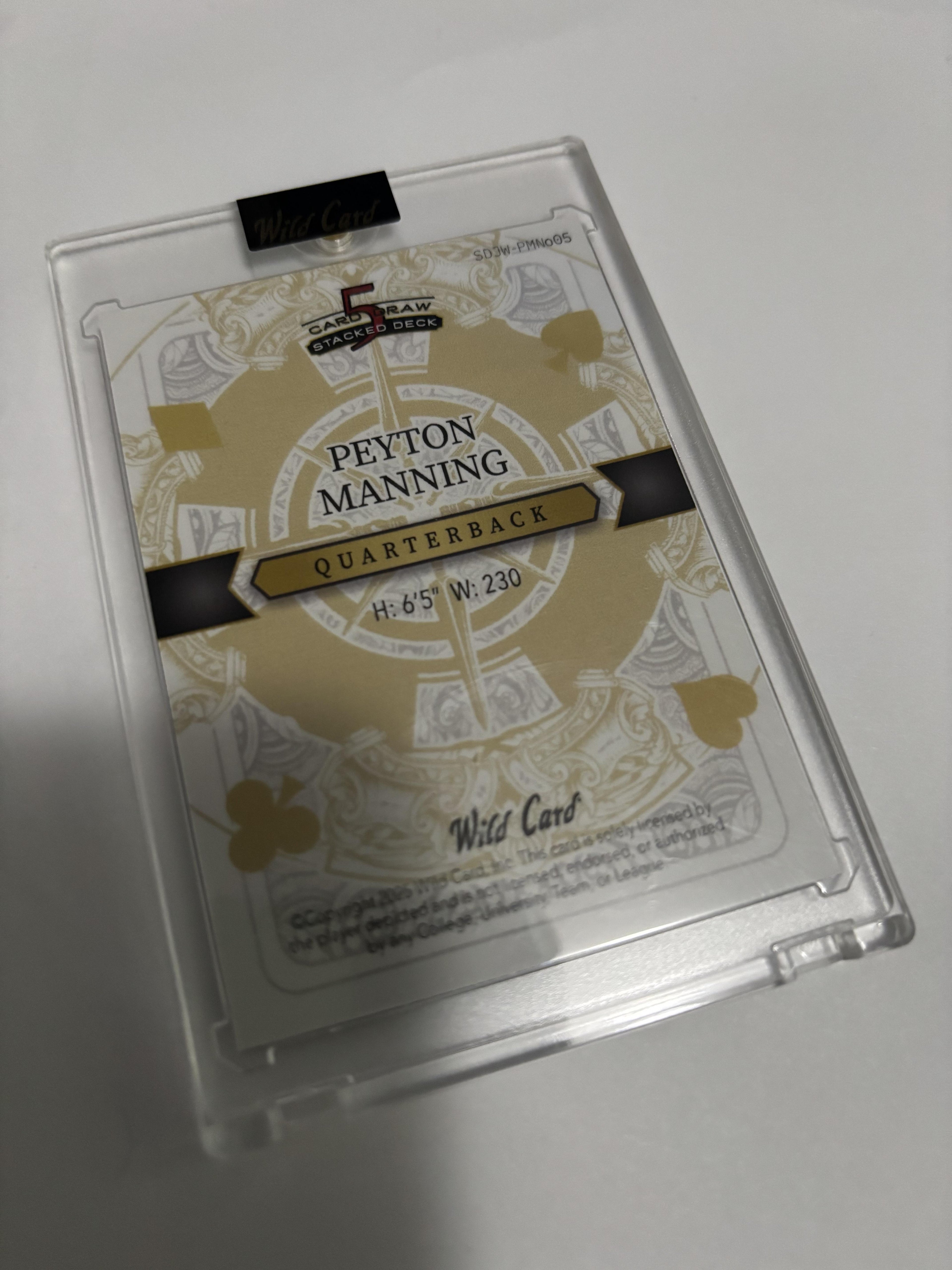 2025 Wild Card 5 Card Draw Stacked Deck Peyton Manning Joker 1/1 Broncos Rare