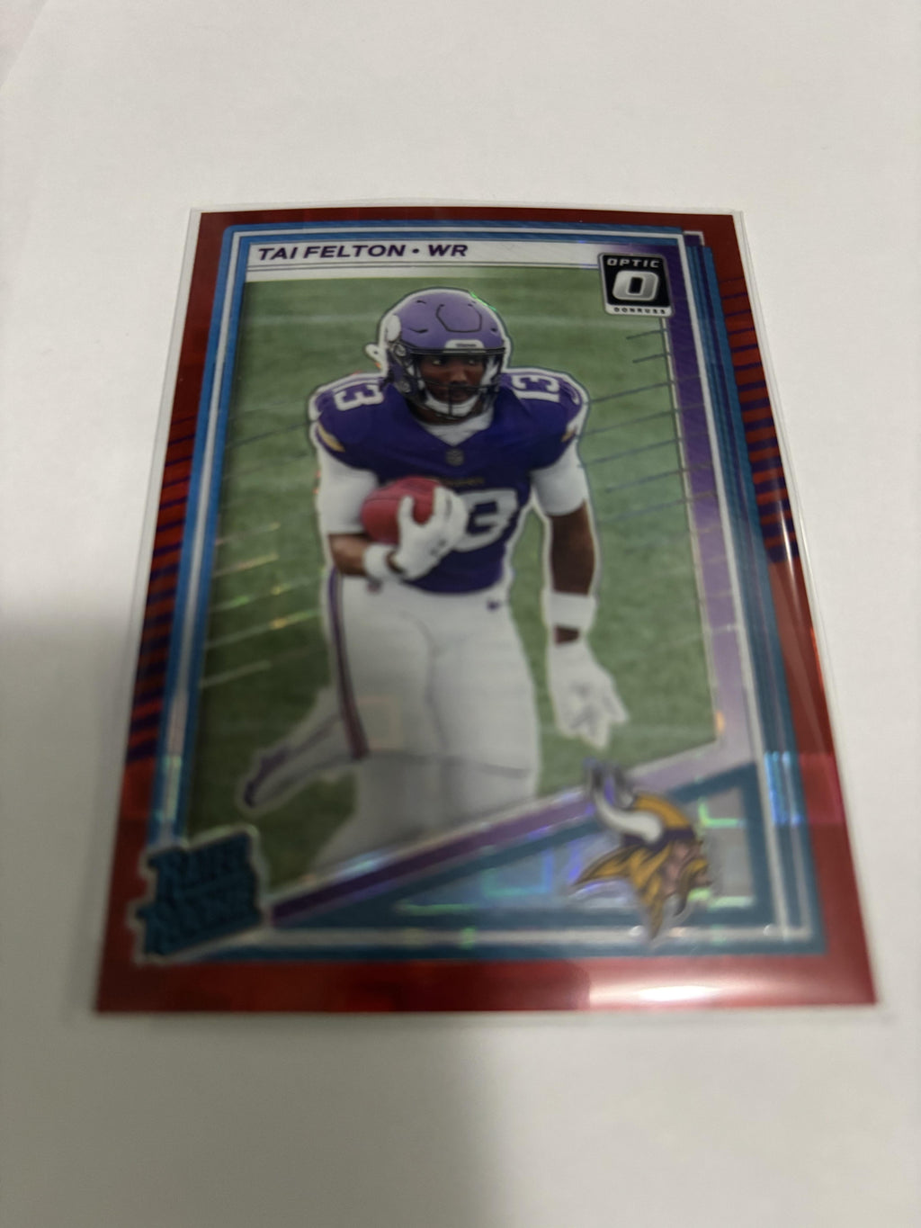 2025 Panini Donruss Optic Tai Felton Rated Rookie Vikings #331 Red Prizm