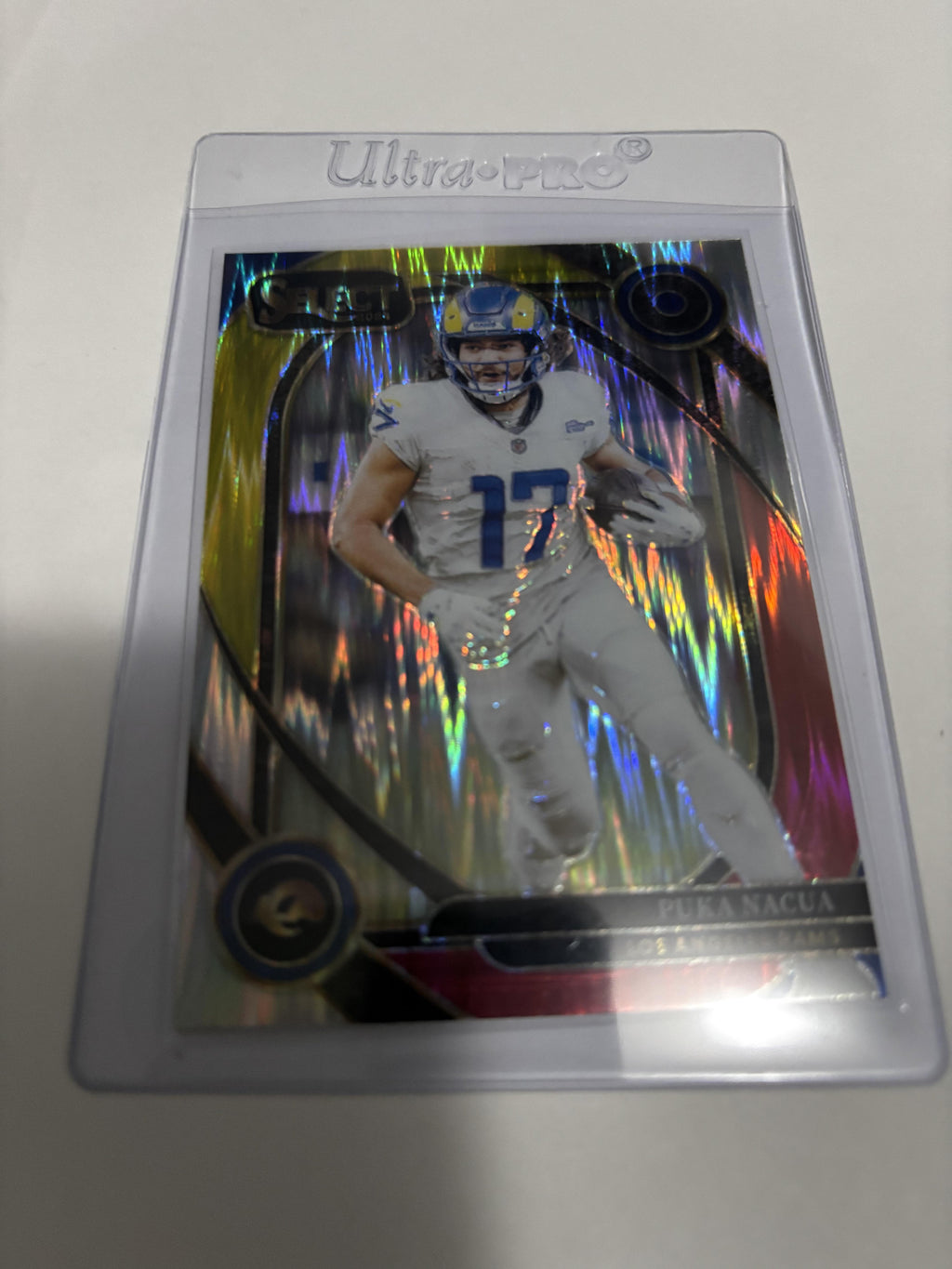 2024 Panini Select Puka Nacua #287 Club Level Green Yellow Shock Prizm Rams