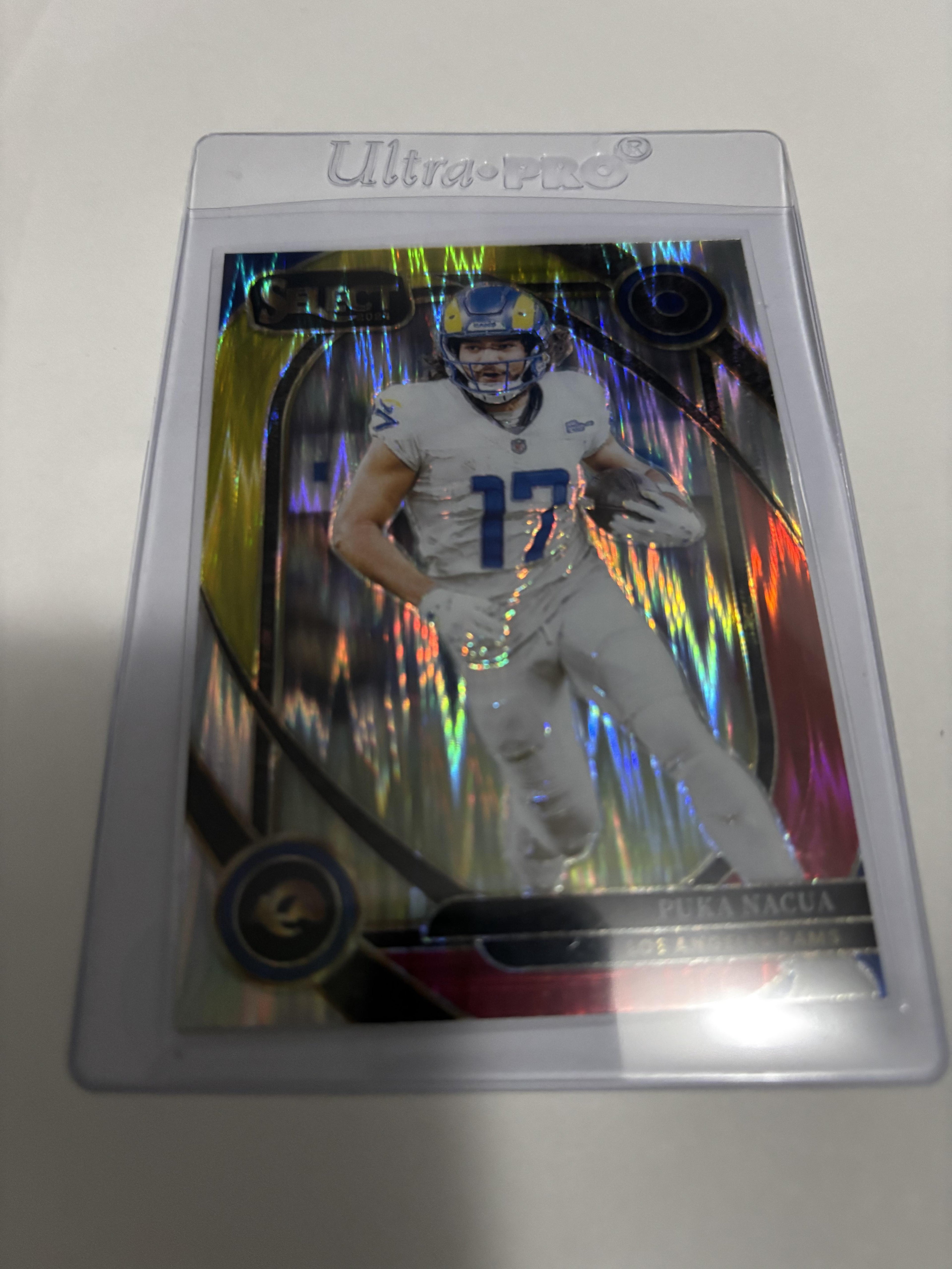 2024 Panini Select Puka Nacua #287 Club Level Green Yellow Shock Prizm Rams