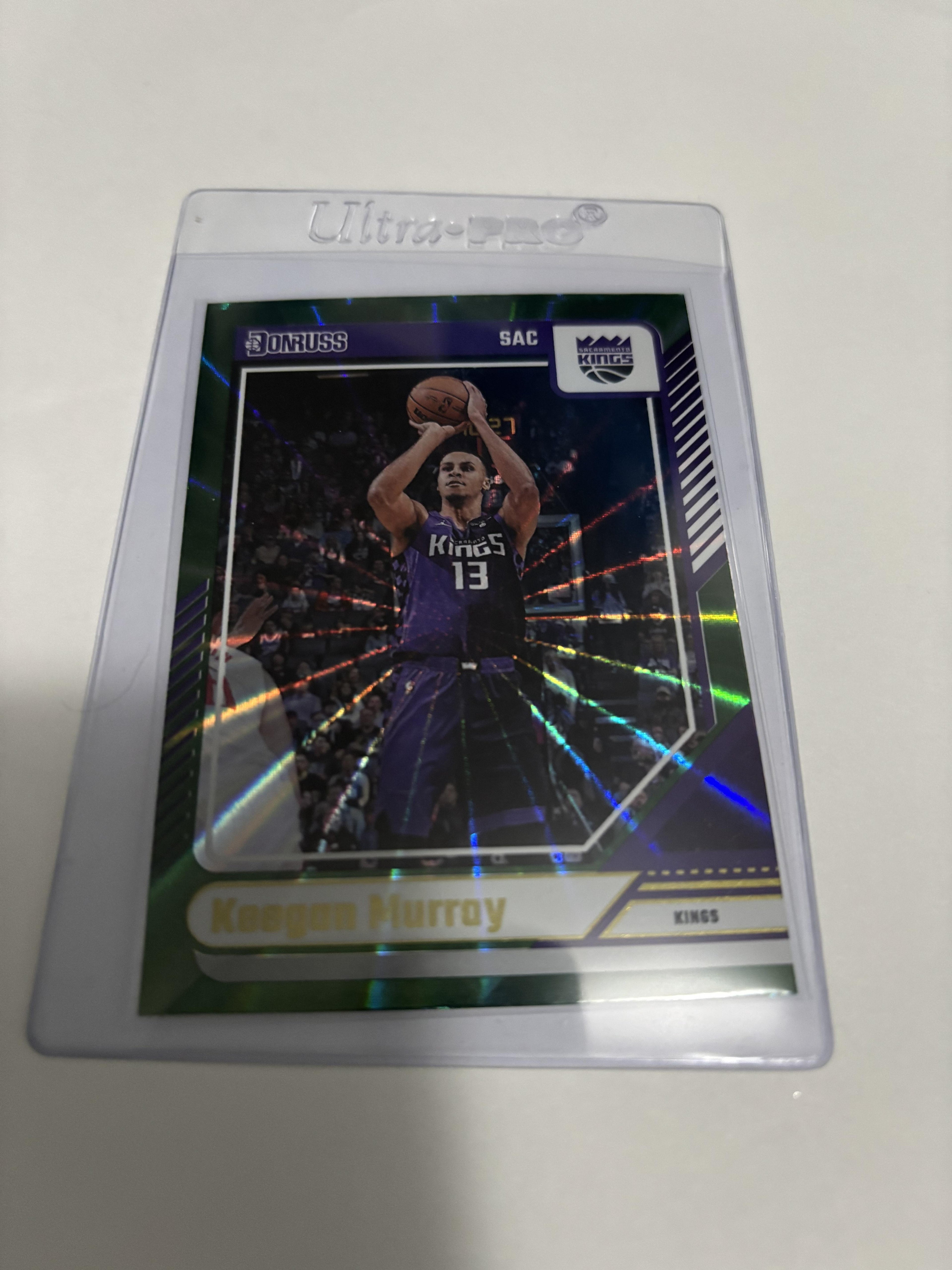 2024-25 Panini Donruss Keegan Murray #139 Green Laser Holo Prizm Kings