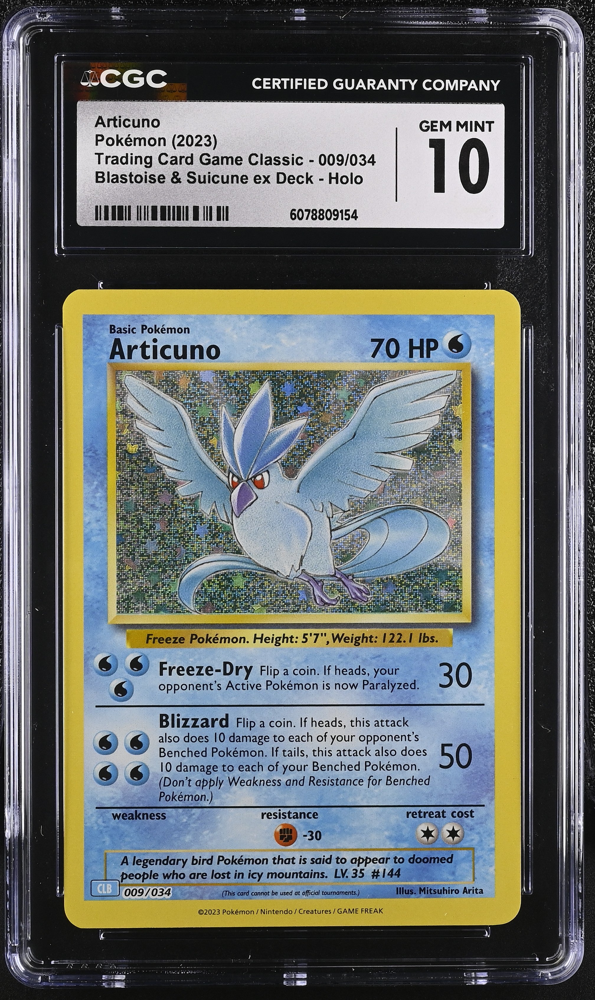 023 Pokemon TCG Classic Articuno Holo #009/034 CGC 10 Gem Mint Blastoise Deck