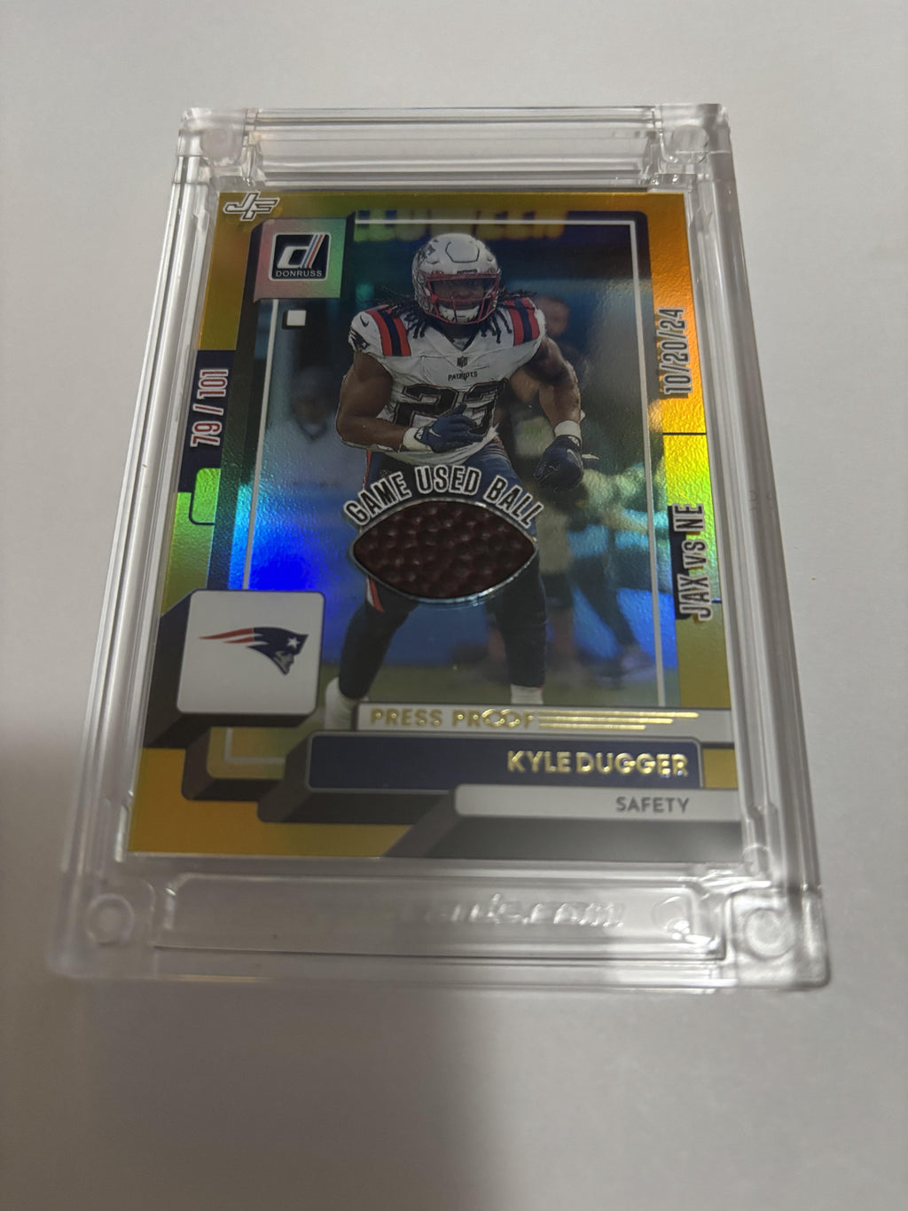 2025 Jersey Fusion Kyle Dugger Game Used Ball /101 Patriots Ball Stars #138