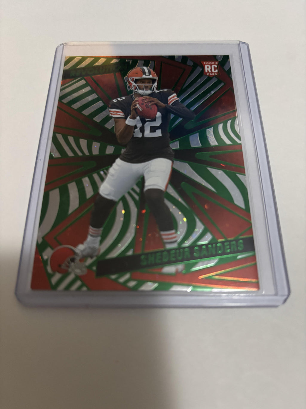 2025 Panini Revolution Shedeur Sanders RC Green Swirl /199 Cleveland Rookie 239