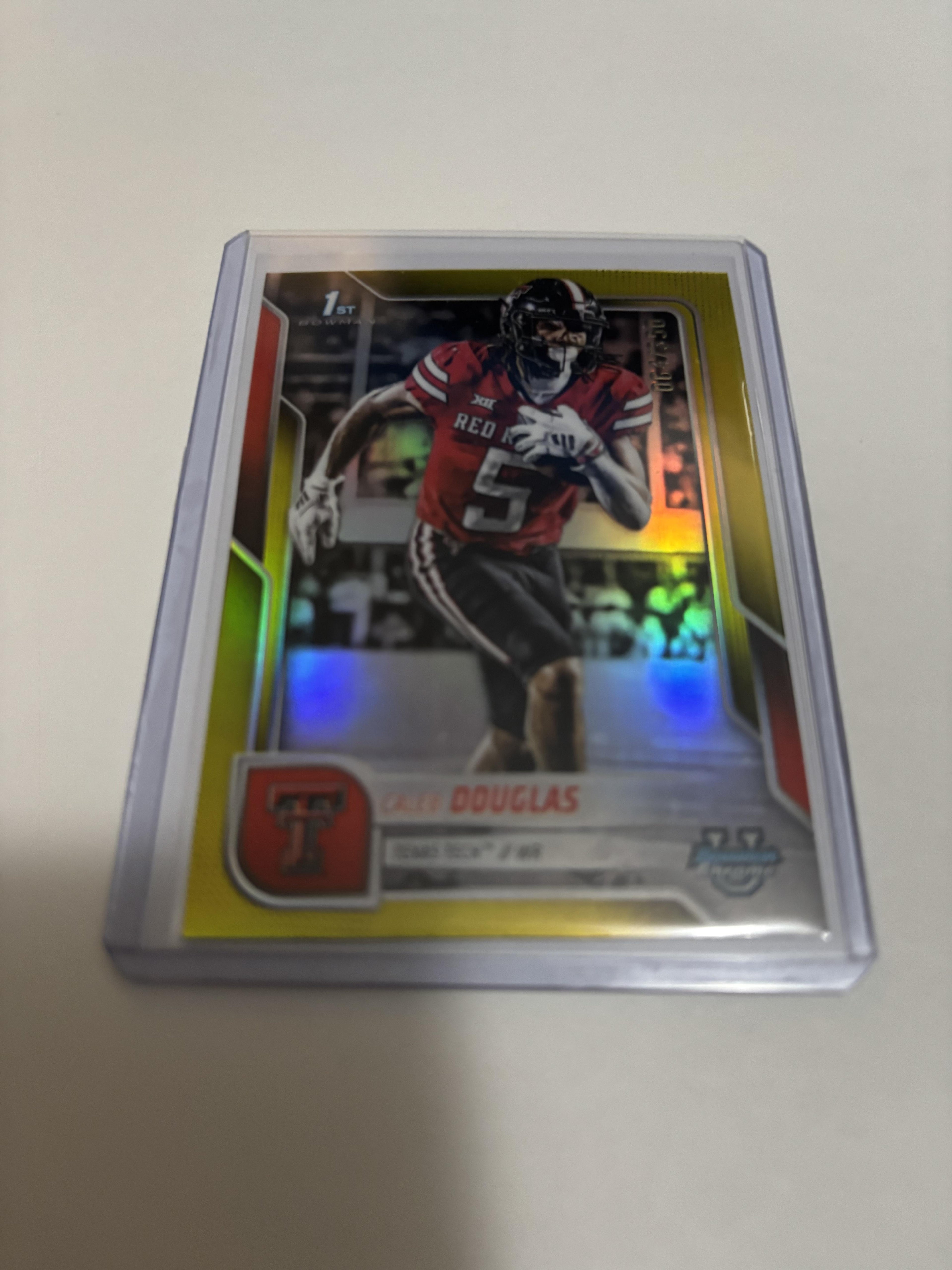 2025 Bowman Chrome Caleb Douglas Gold Refractor 1st Bowman /50 Texas Tech