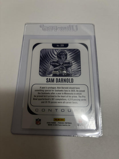 2025 Panini Phoenix Sam Darnold Contours Silver Prizm #29 Seattle Seahawks