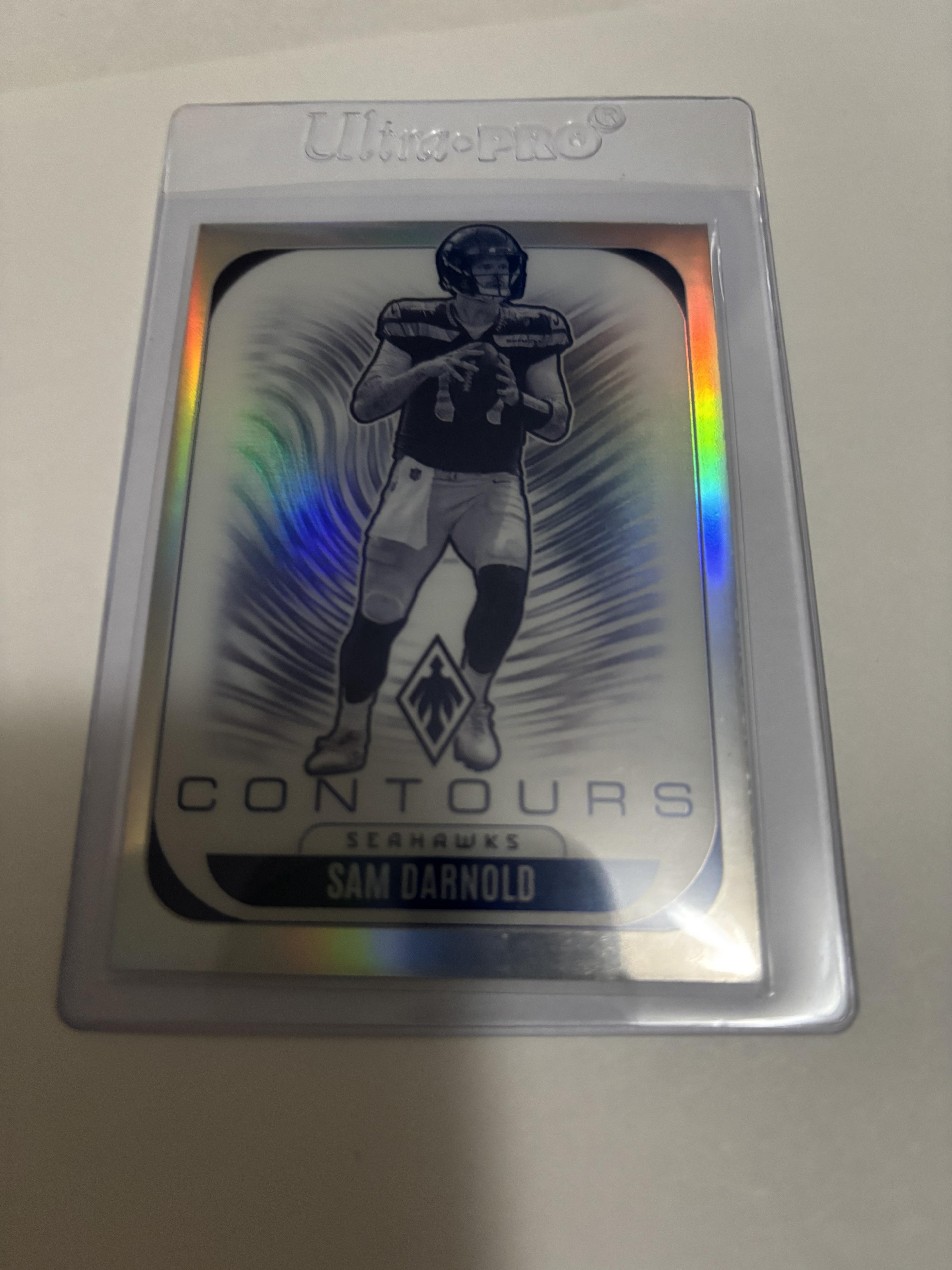2025 Panini Phoenix Sam Darnold Contours Silver Prizm #29 Seattle Seahawks