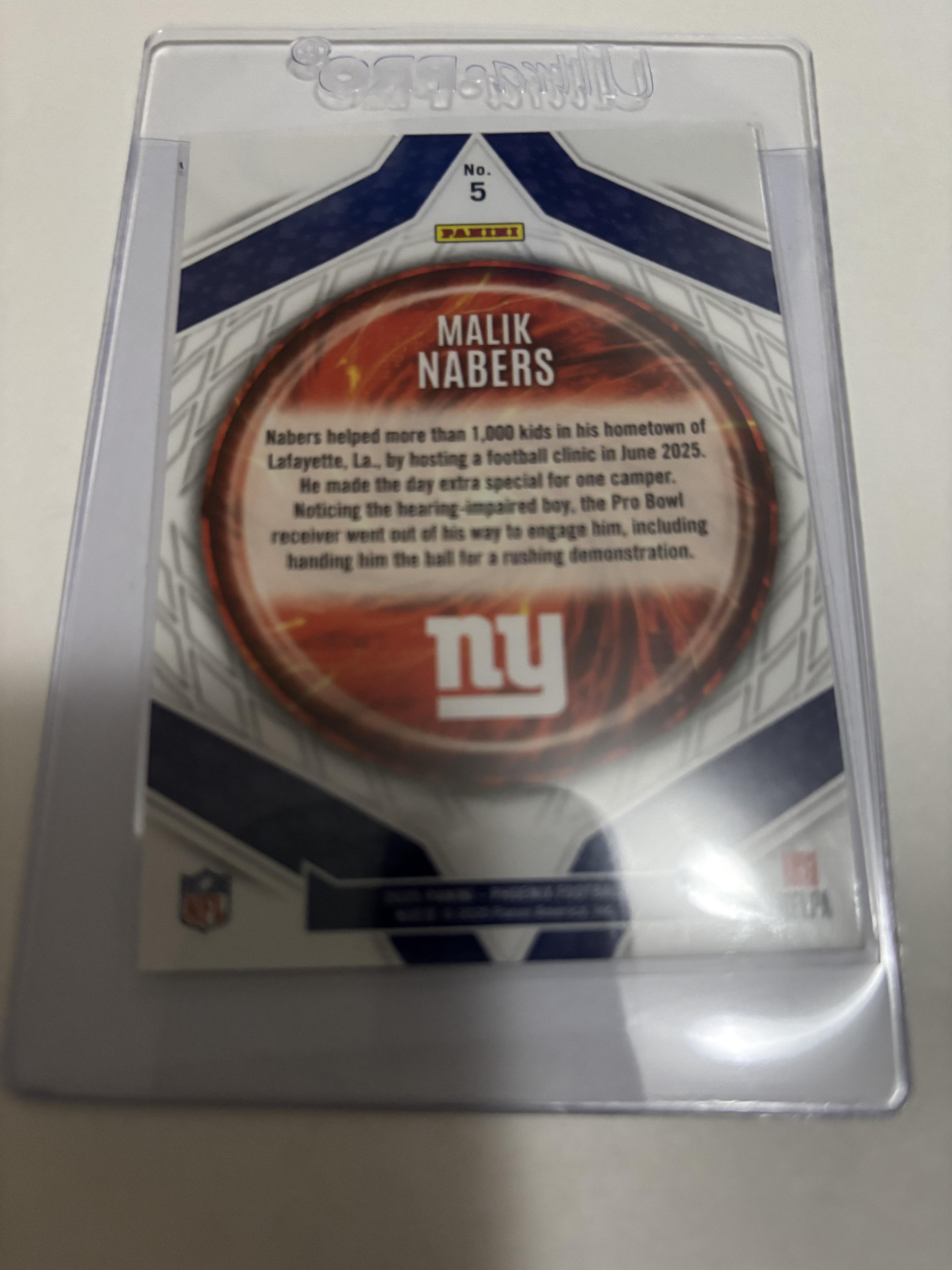 2025 Panini Phoenix Malik Nabers Light Blue Lava RC /325 #143 Giants Rookie